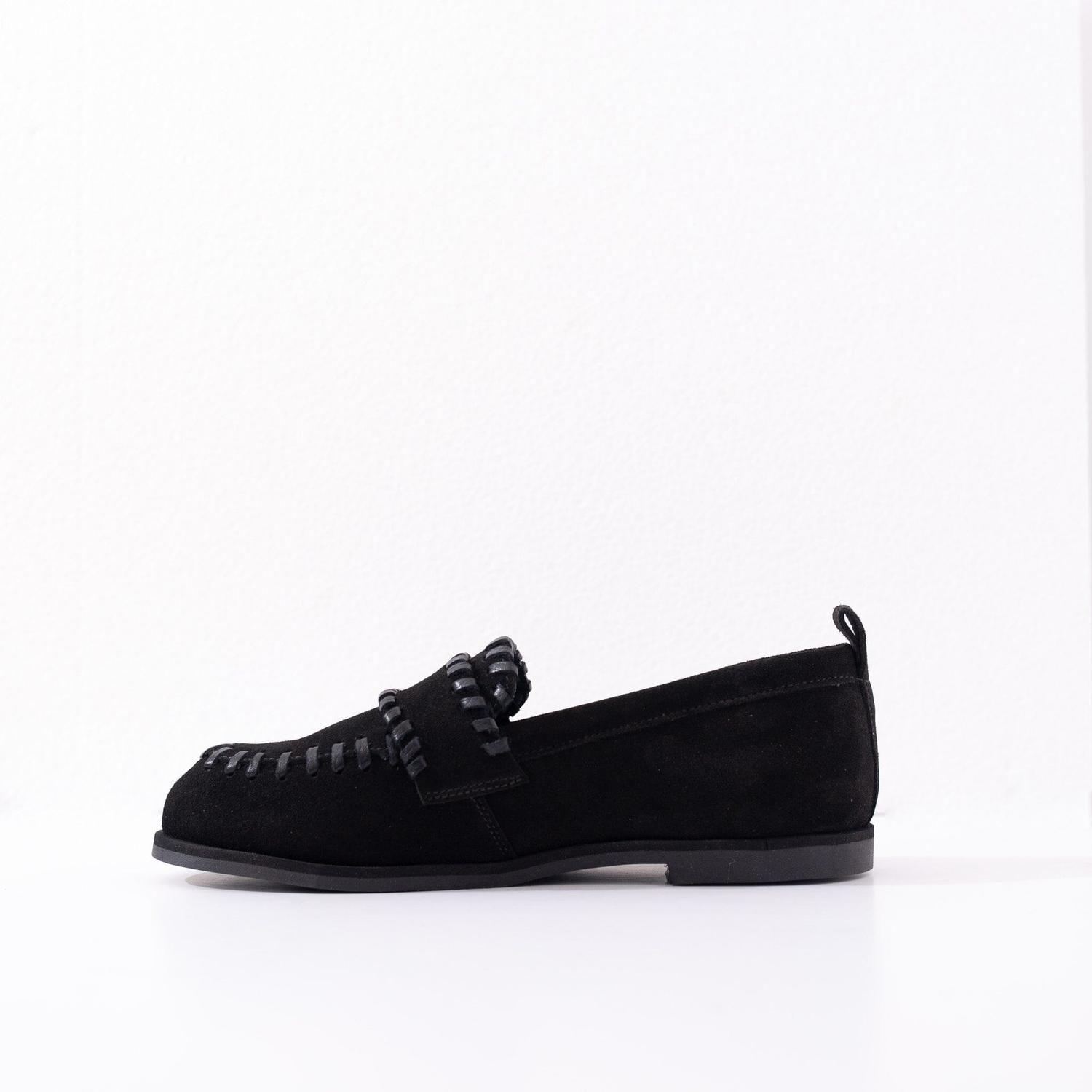 Mocasin Cuero Mujer Rocio Negro-2
