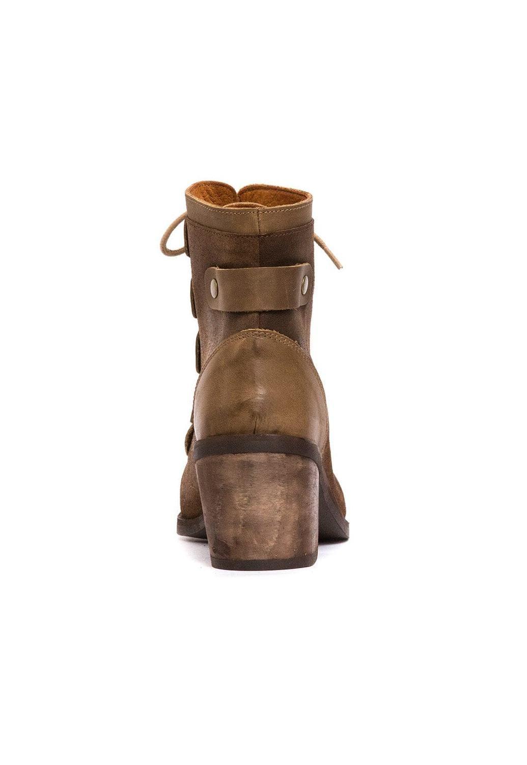 Botin Mujer De Cuero Ati Café C19-4