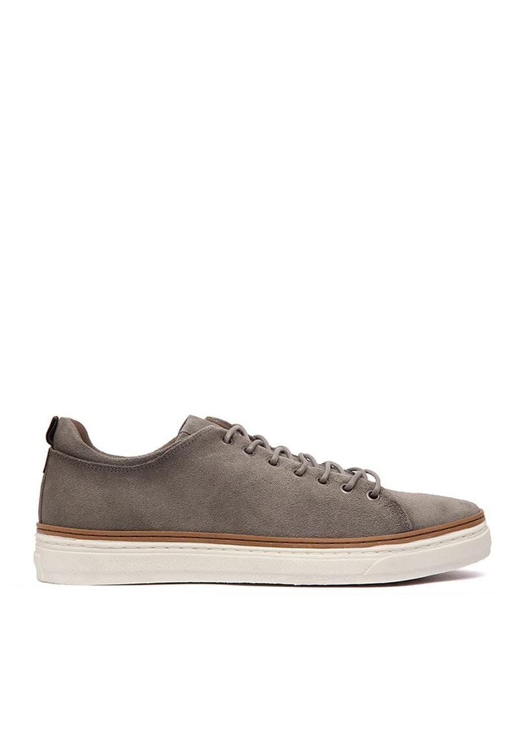 Zapatilla Hombre De Cuero Julio Gris C2-0