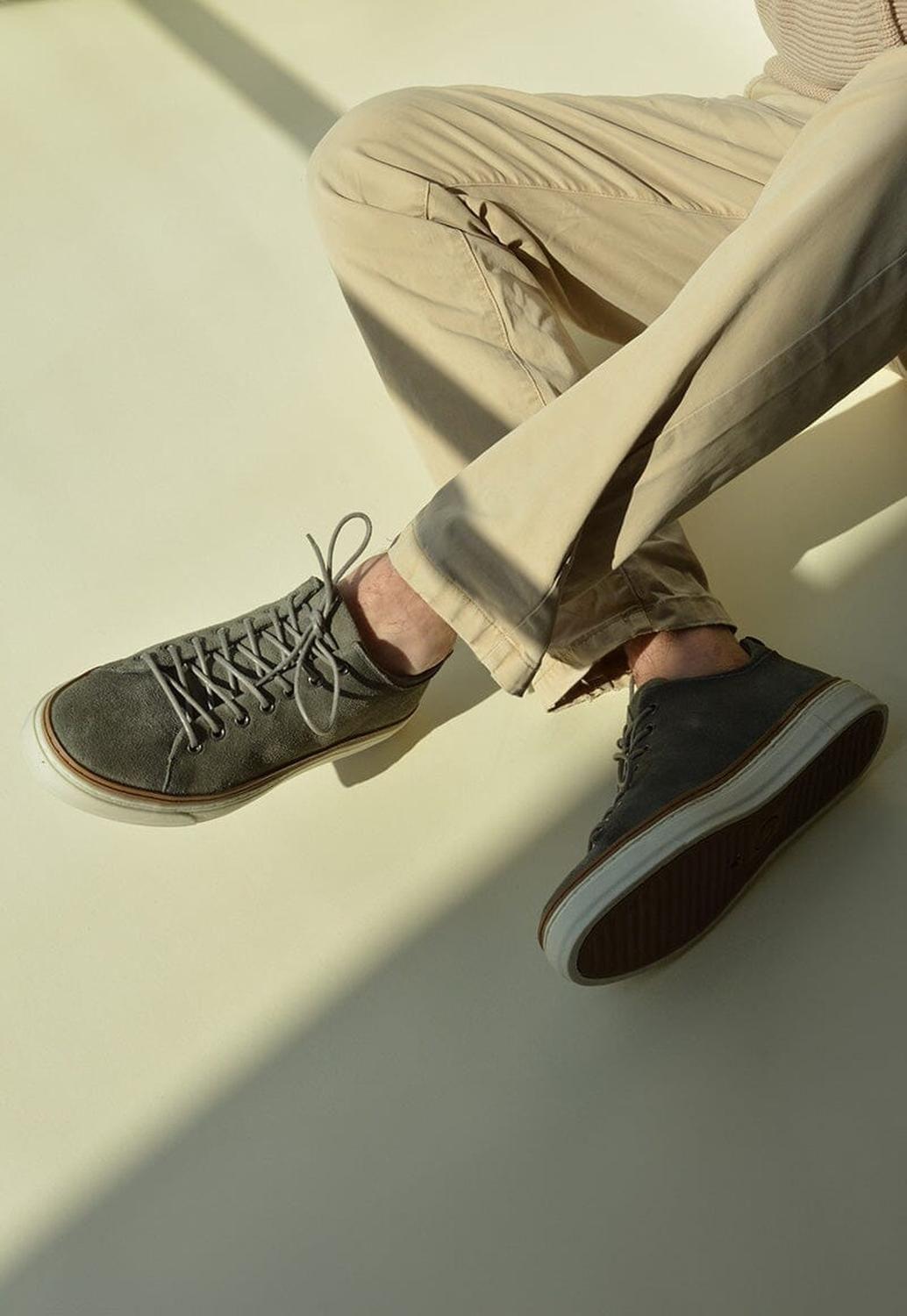 Zapatilla Hombre De Cuero Julio Gris C2-6