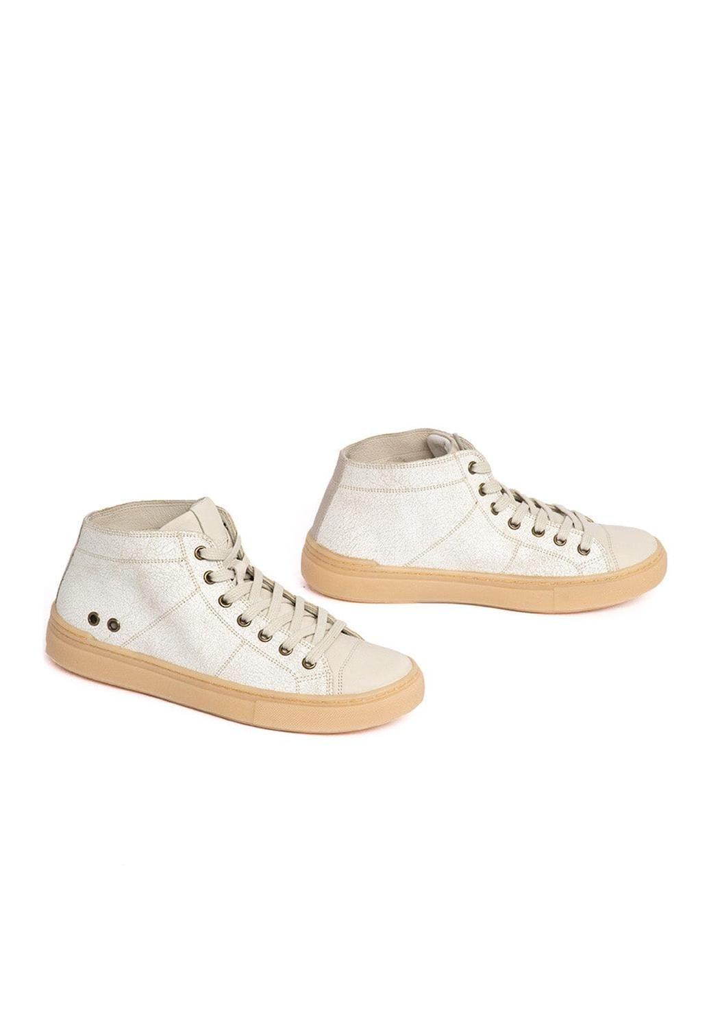 Zapatilla Mujer De Cuero Adela Blanco C2-5