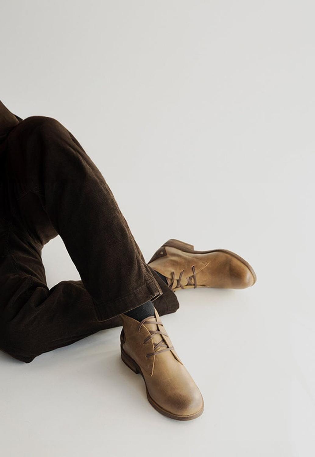 Botin Hombre De Cuero Escuti Cafe C9-6