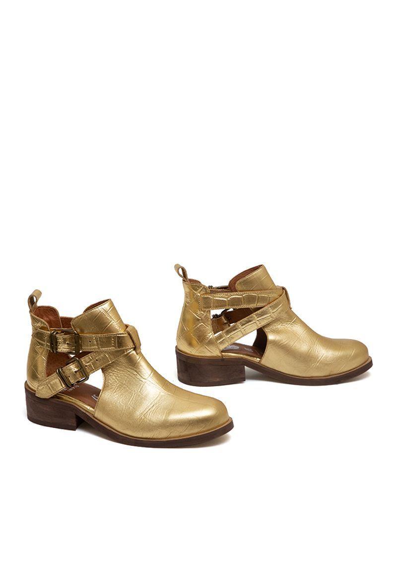 Botin De Cuero Coati C3 Dorado Giani Dafirenze-2
