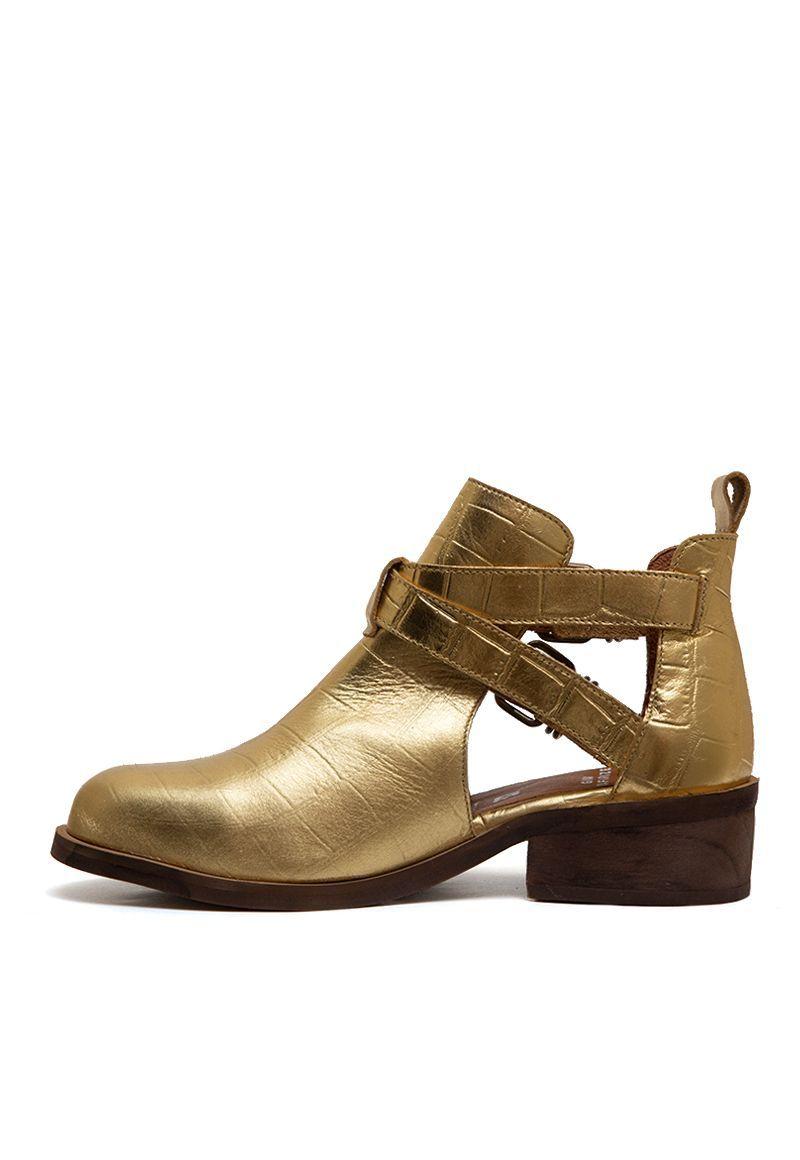 Botin De Cuero Coati C3 Dorado Giani Dafirenze-4