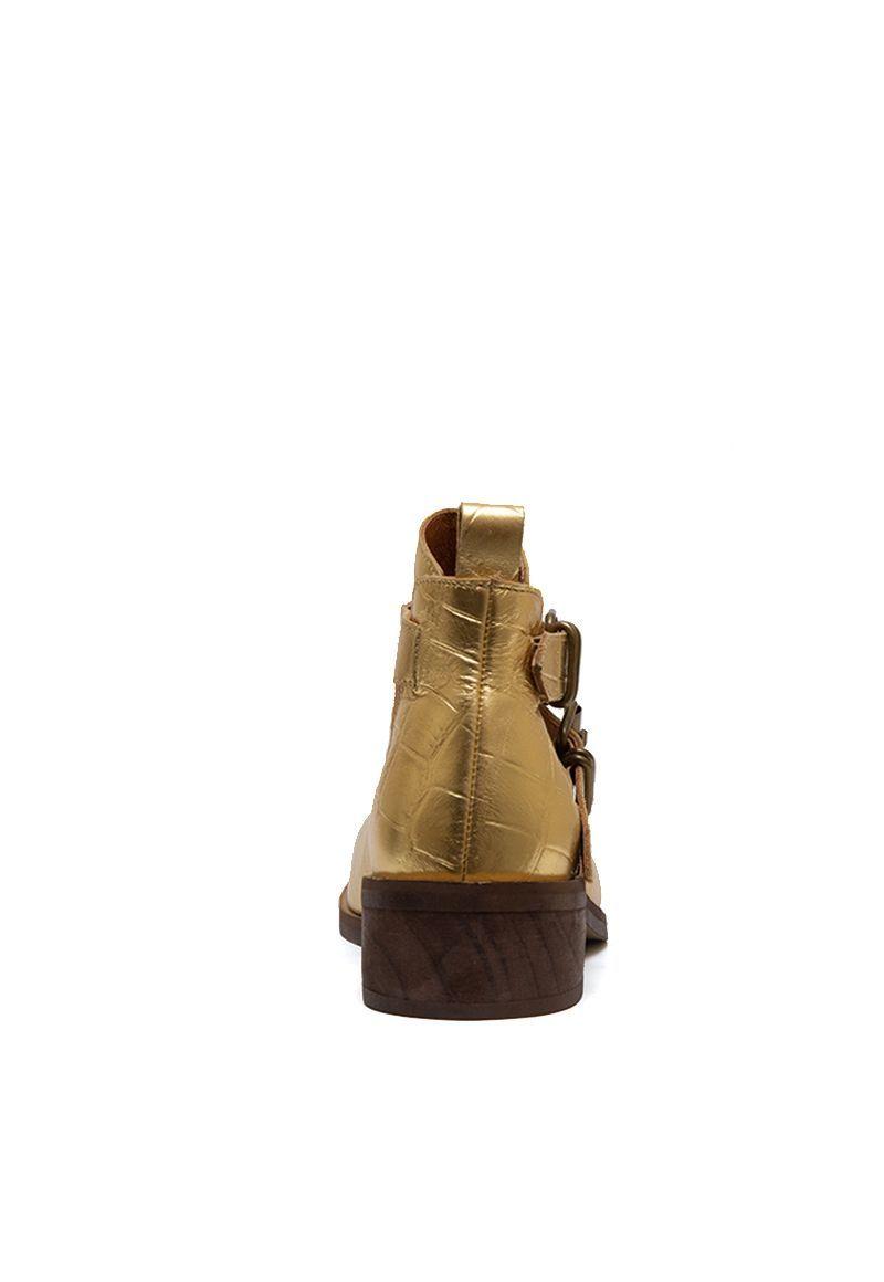 Botin De Cuero Coati C3 Dorado Giani Dafirenze-5