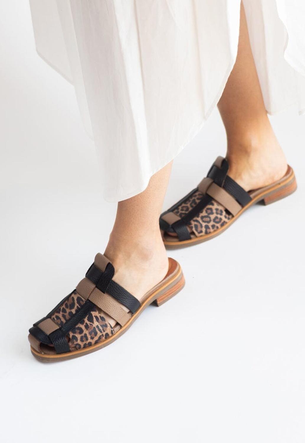 Babucha Mujer / Menfi Negro Print-3