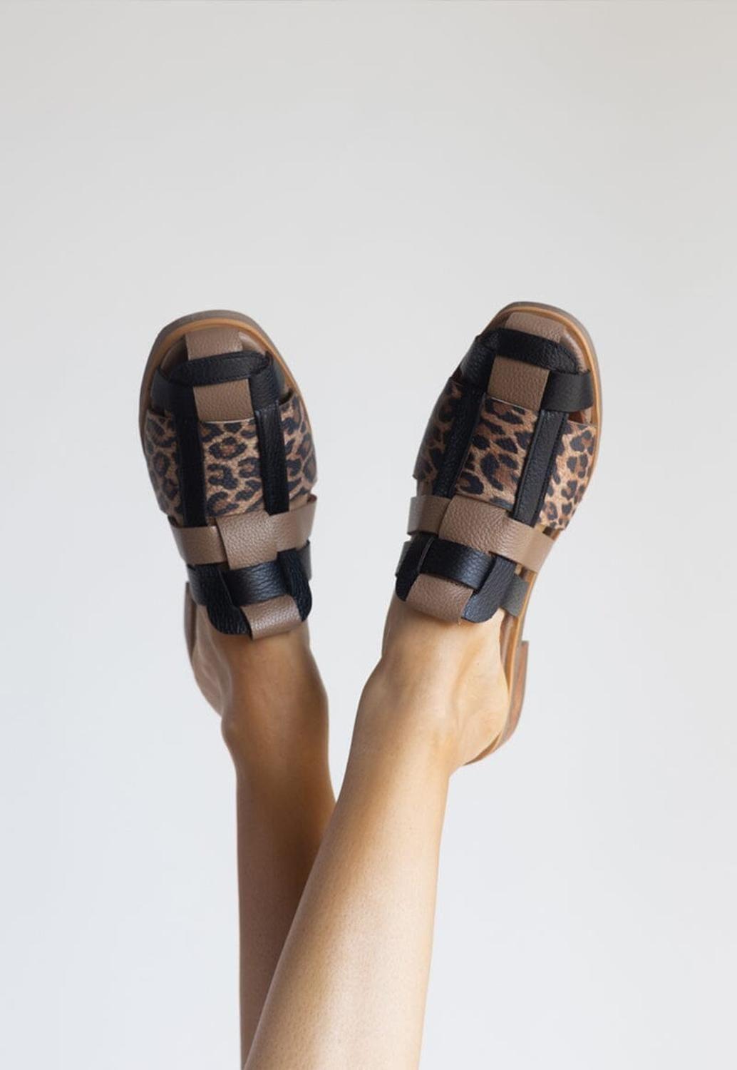 Babucha Mujer / Menfi Negro Print-0