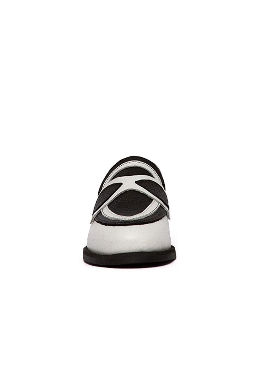 Mocasin Barbie De Cuero Kitty Negro Blanco C1-2