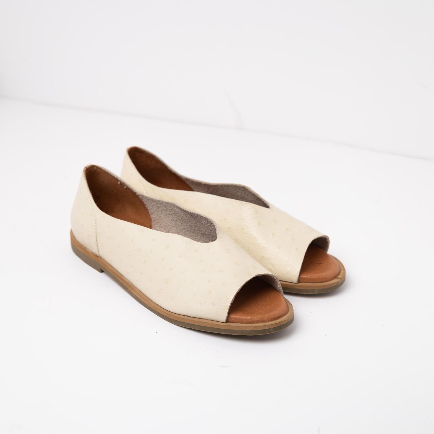 Sandalia Mujer Cuero  Nube Beige-1