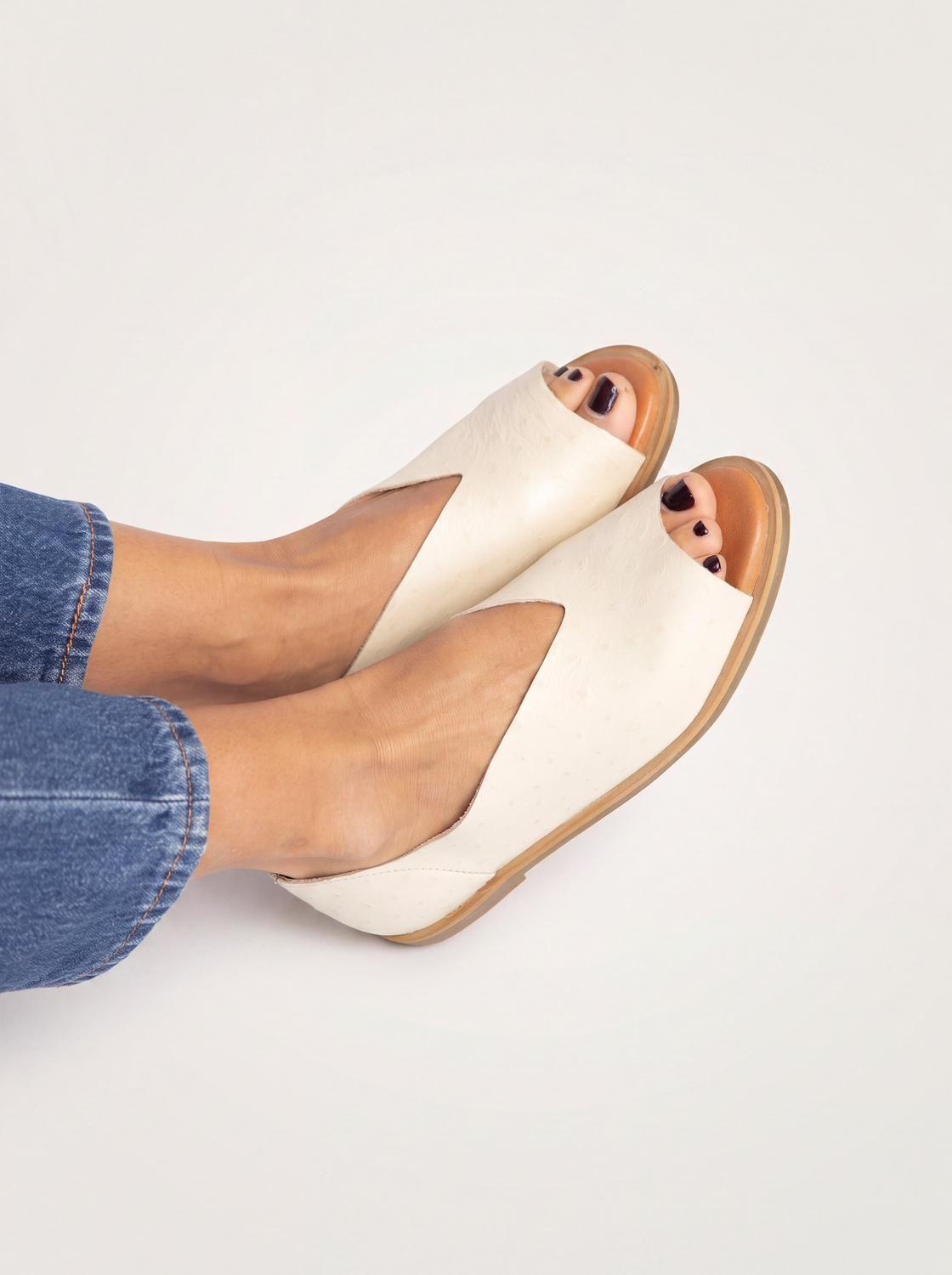 Sandalia Mujer Cuero  Nube Beige-3