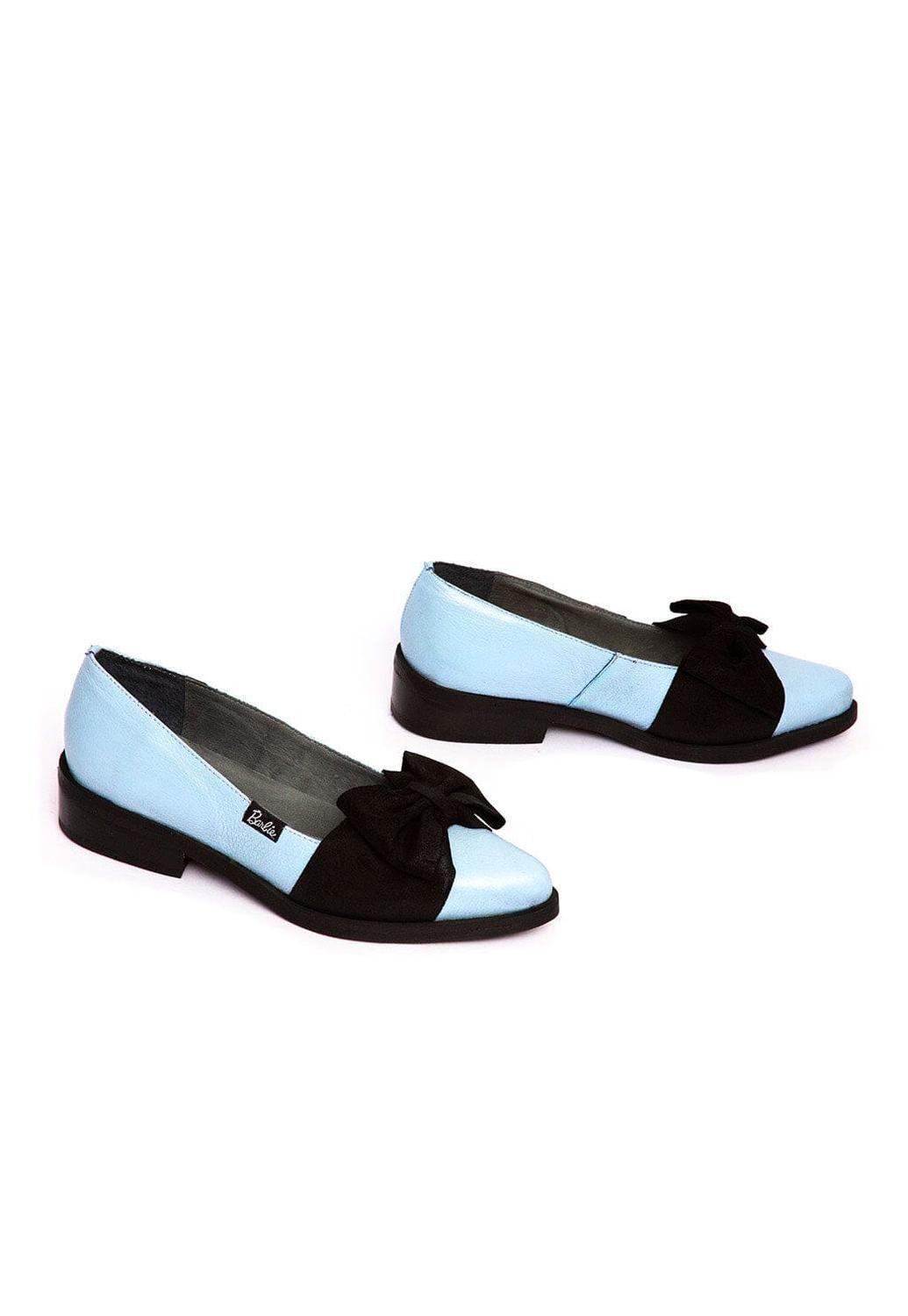Zapato Barbie De Cuero Betsy Negro Celeste C2-5