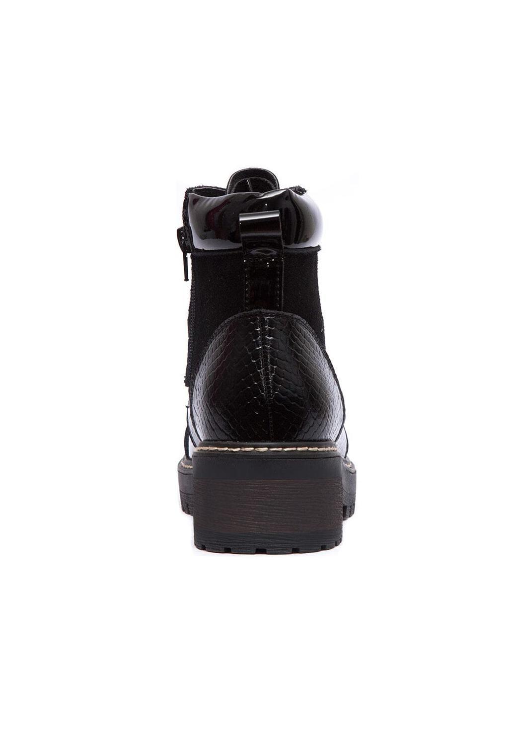 Botin Mujer De Cuero Egotelo Negro C7-5