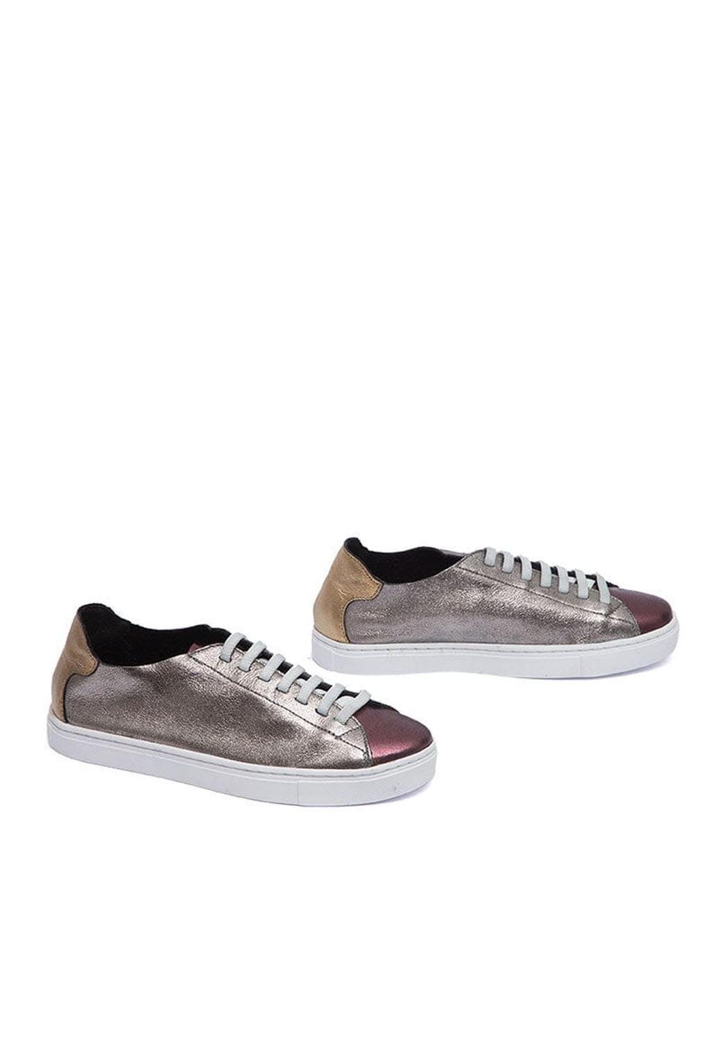 Zapatilla Mujer De Cuero Roques Metalica C2-6