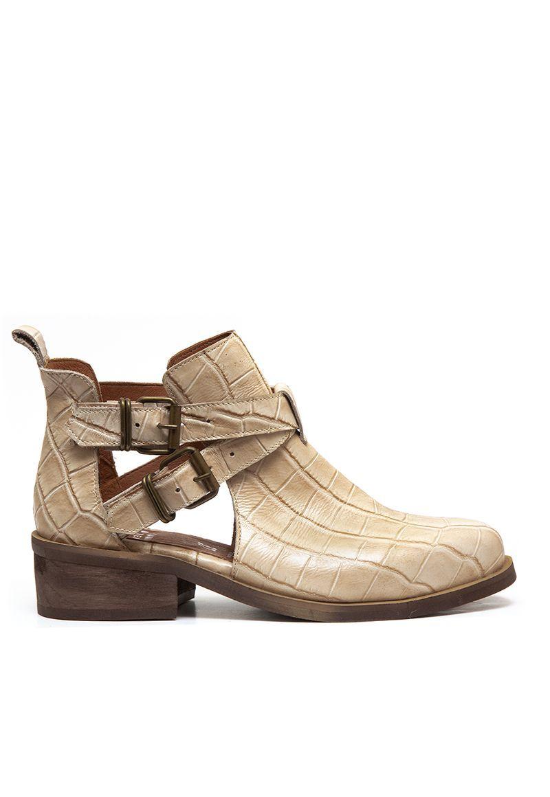 Botin De Cuero Coati C2 Beige Giani Dafirenze-0