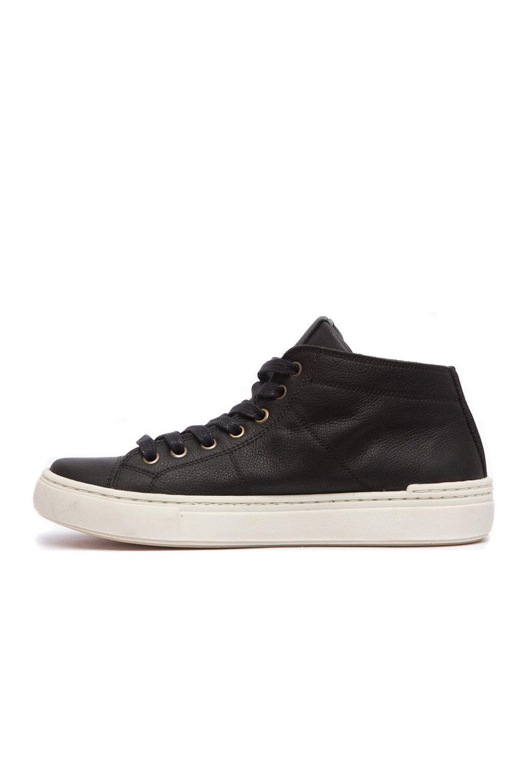 Zapatilla Mujer De Cuero Adela Negro C1-3
