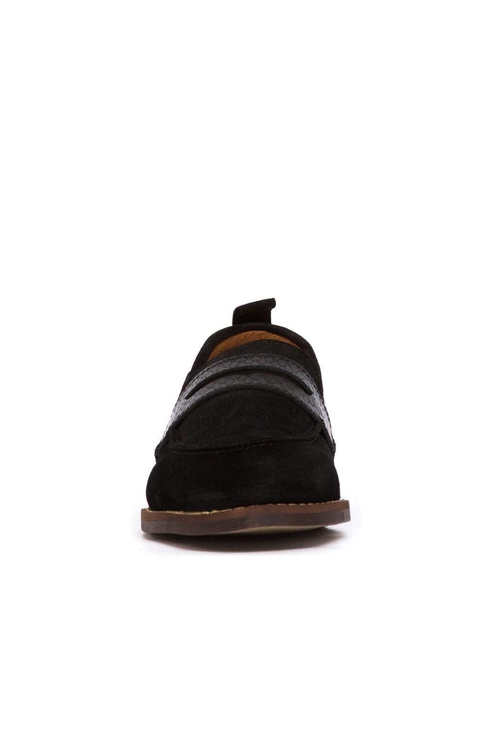 Mocasin Mujer De Cuero Coligue Negro C17-3