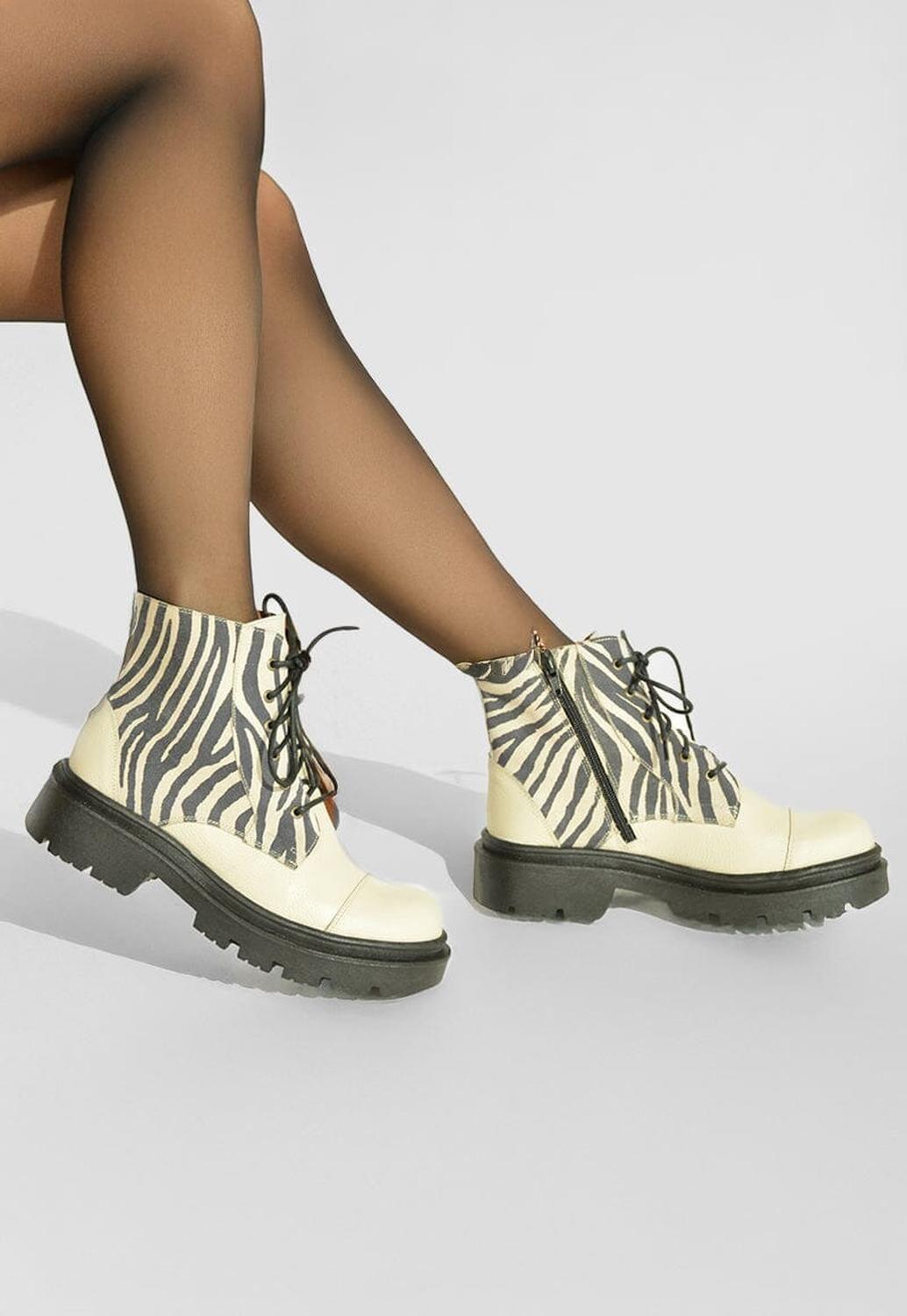 Botines Mujer / Tiuque Zebra Blanco-5