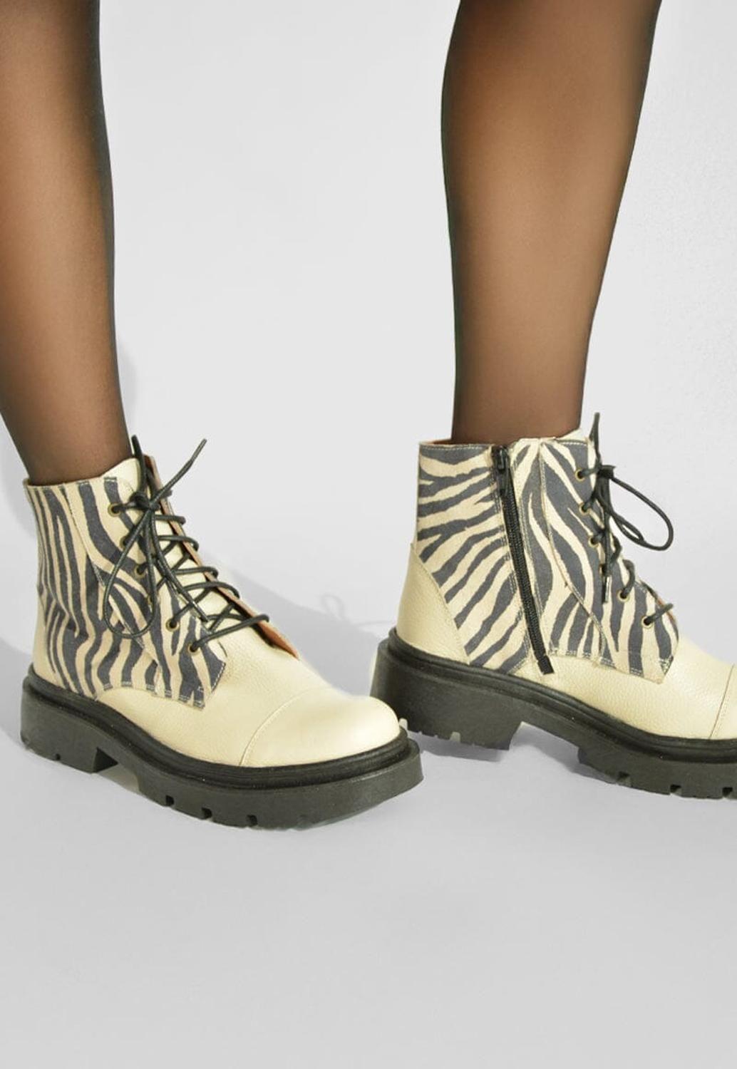 Botines Mujer / Tiuque Zebra Blanco-6