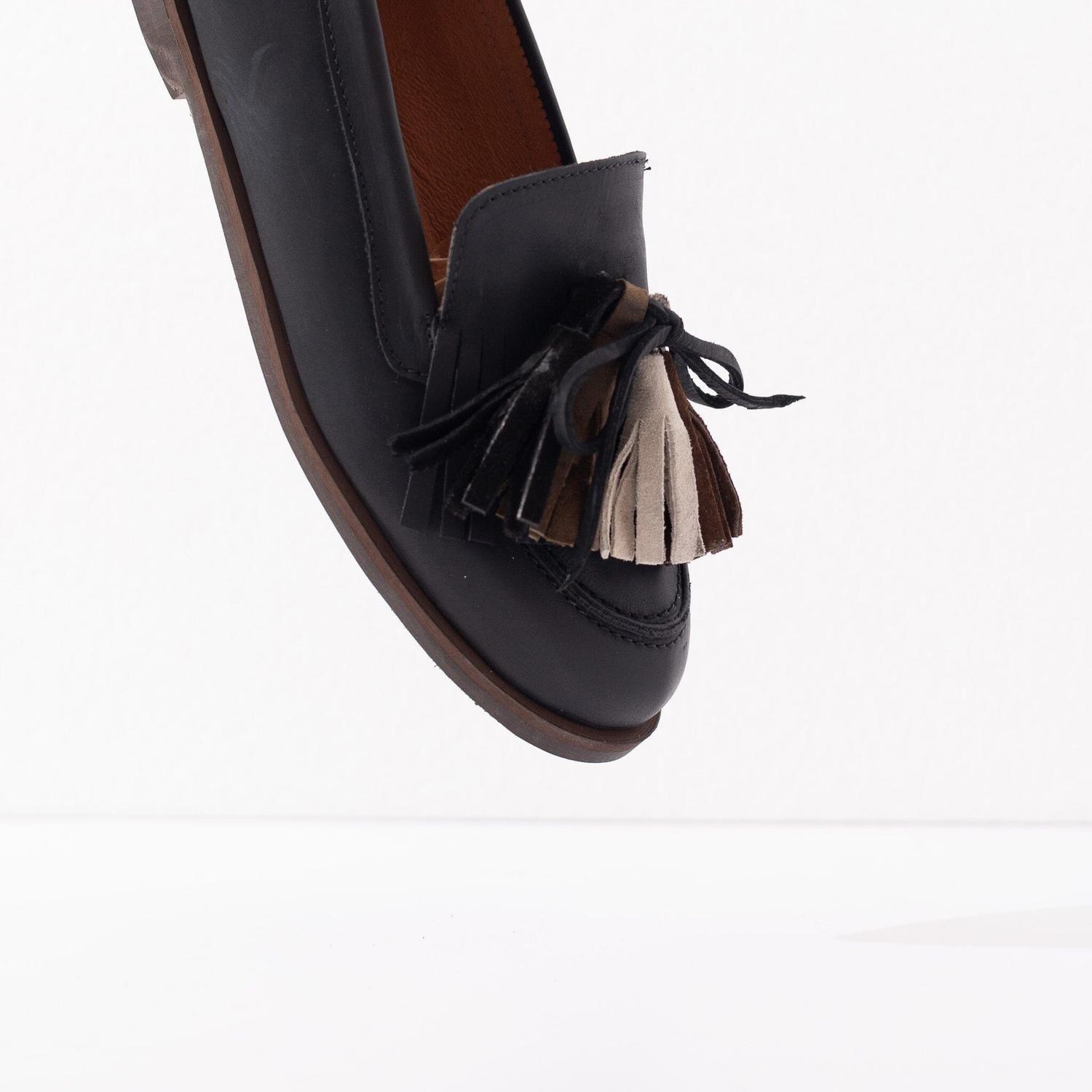 Mocasin Cuero Mujer  Cumbres Negro-3