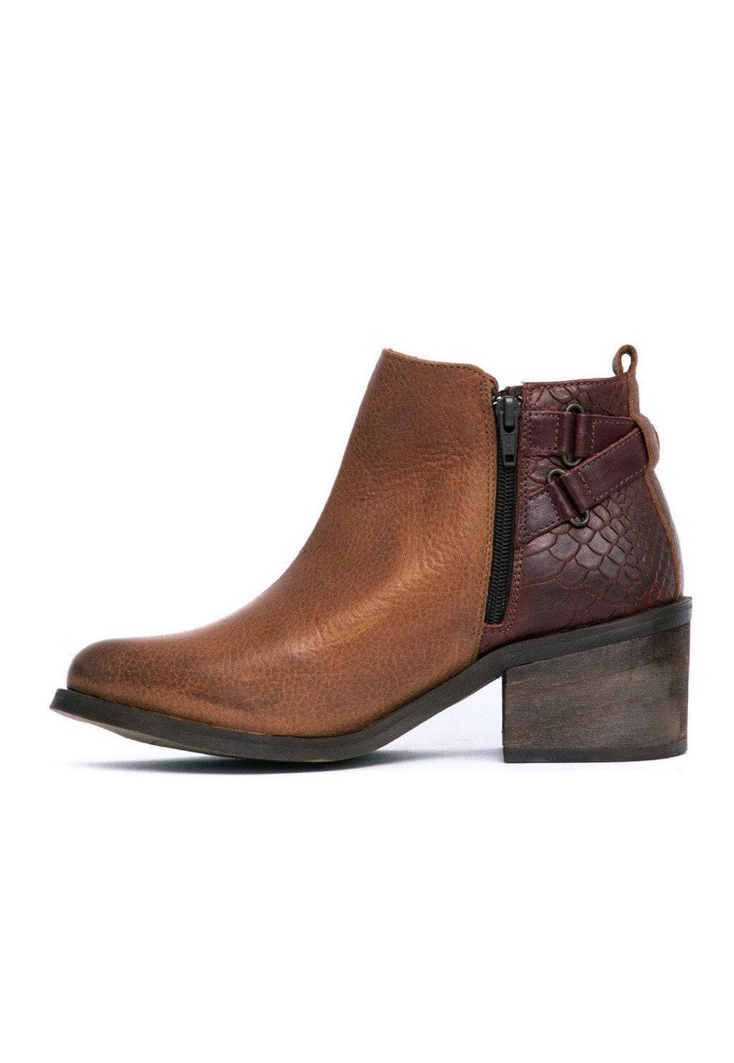 Botin Mujer De Cuero Olga Café C5-3