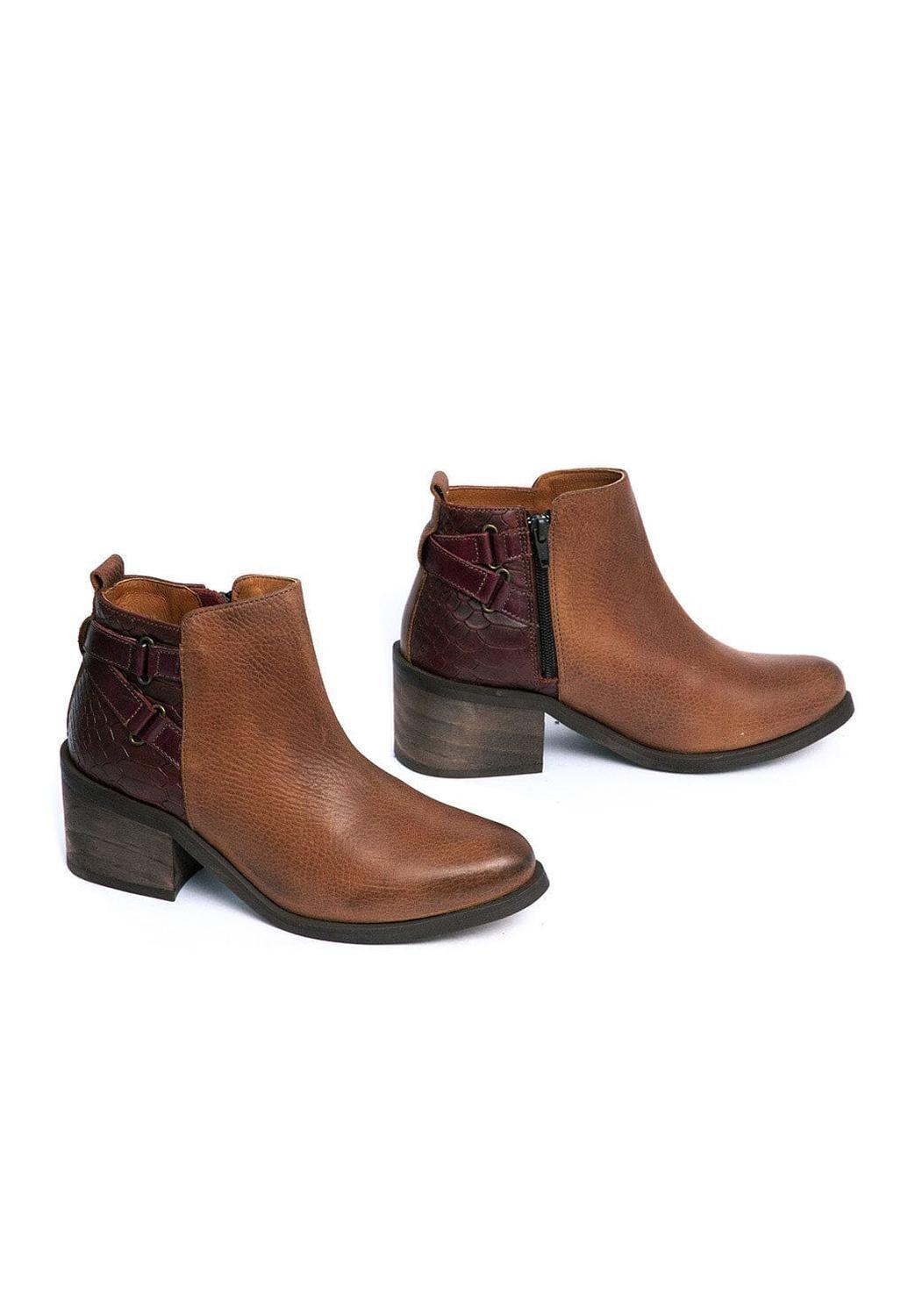 Botin Mujer De Cuero Olga Café C5-5