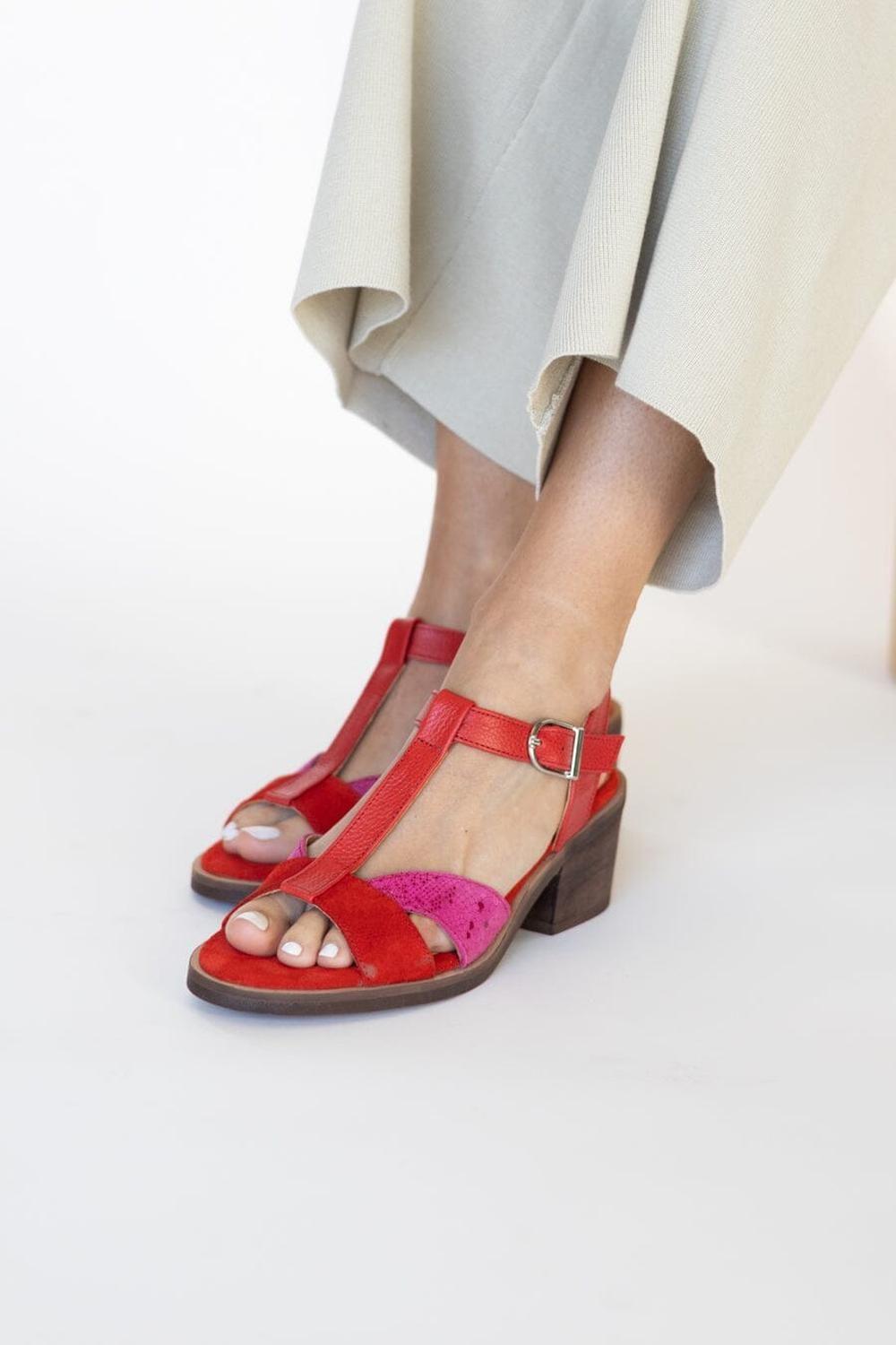 Sandalia Mujer / Sauco Rojo Fucsia-6