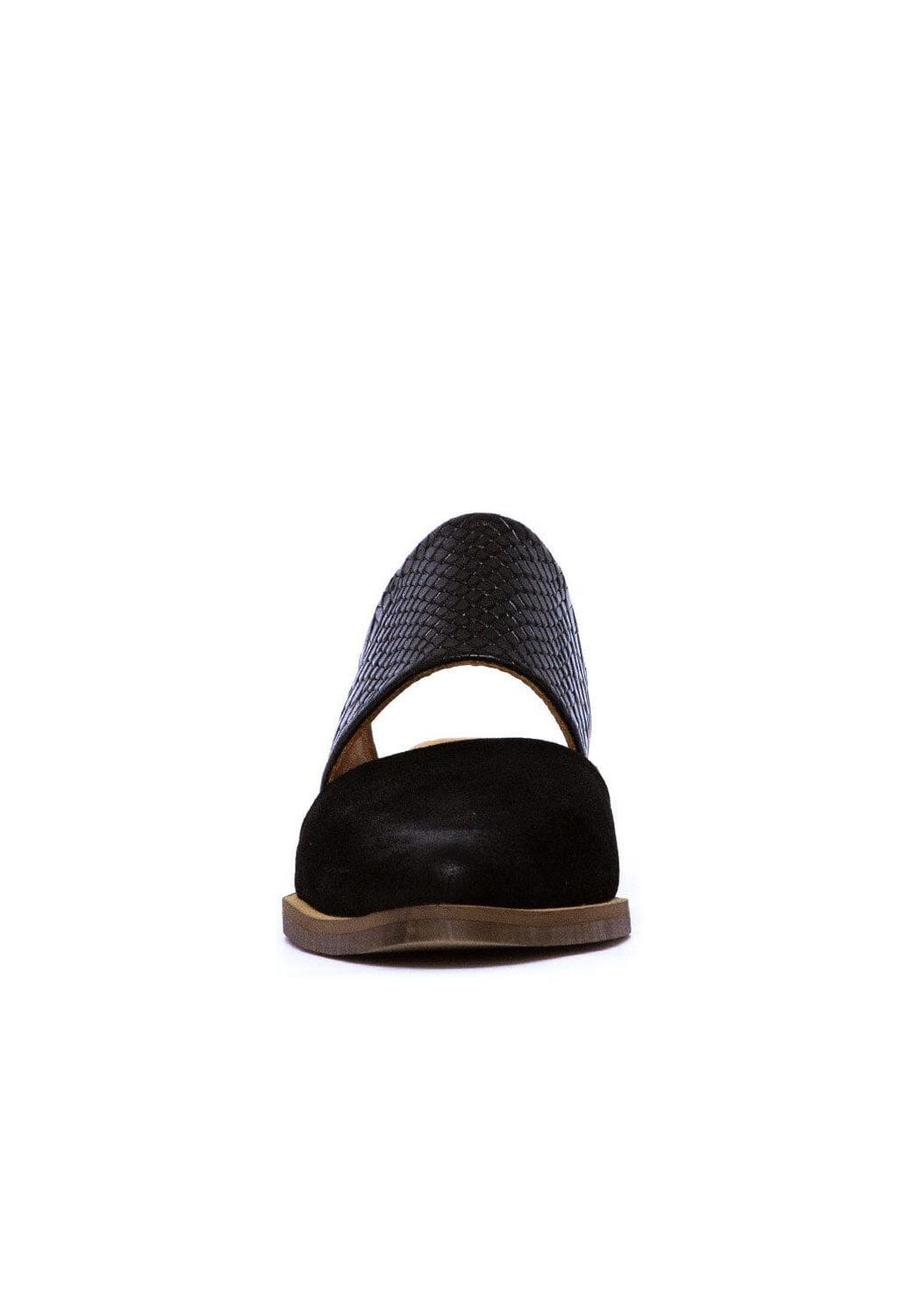 Babucha Mujer De Cuero Gaviota Negro C46-1
