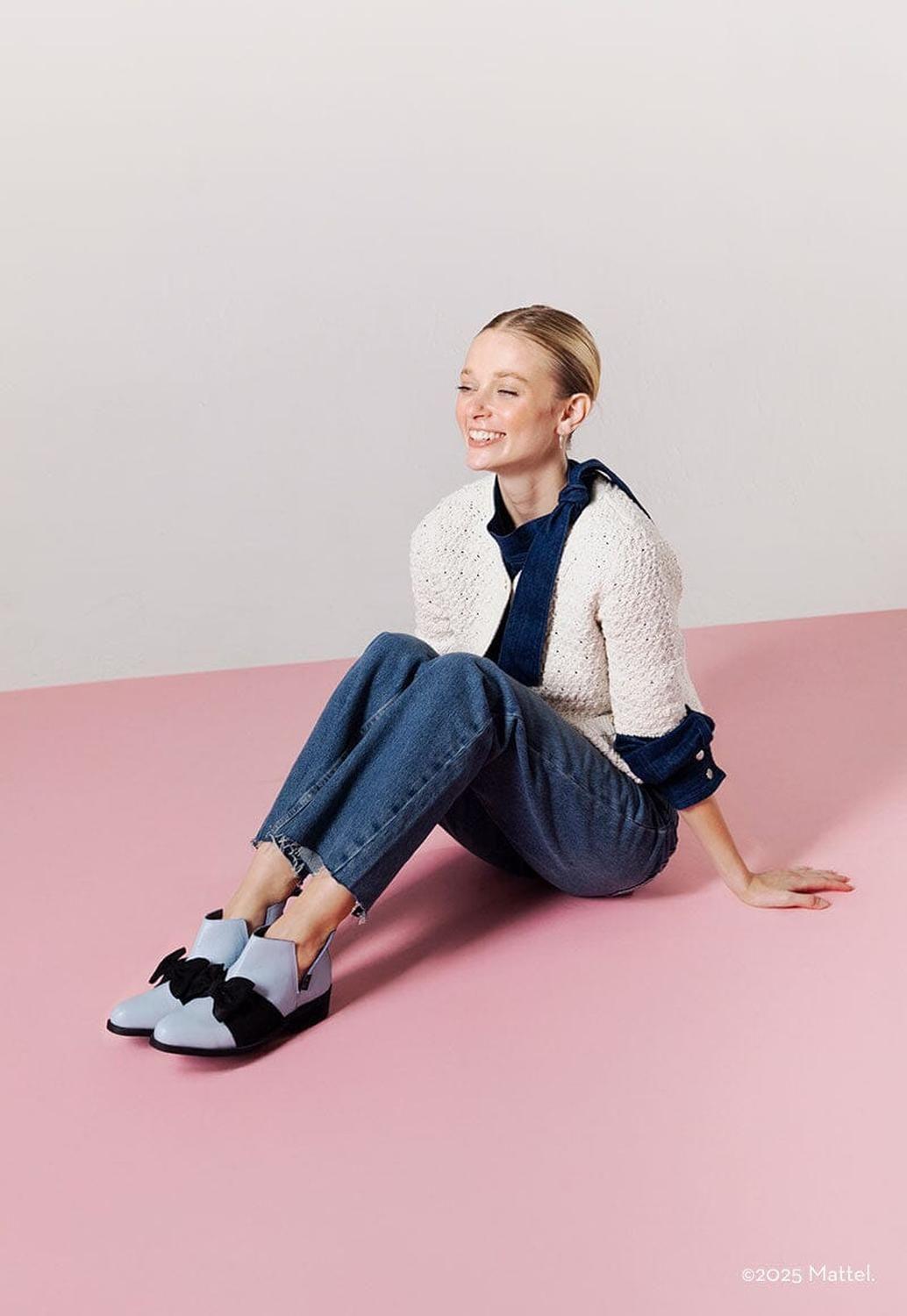 Botin Barbie De Cuero Mollie Negro Celeste C2-1