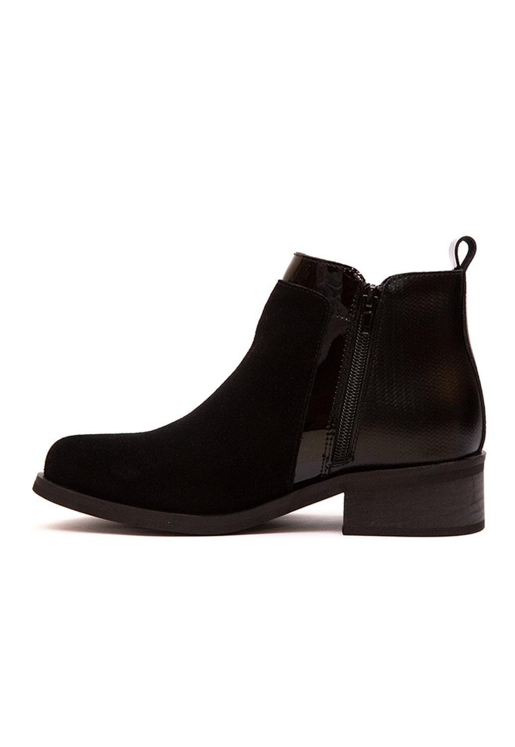 Botin Mujer De Cuero Urogallo Negro C30-2
