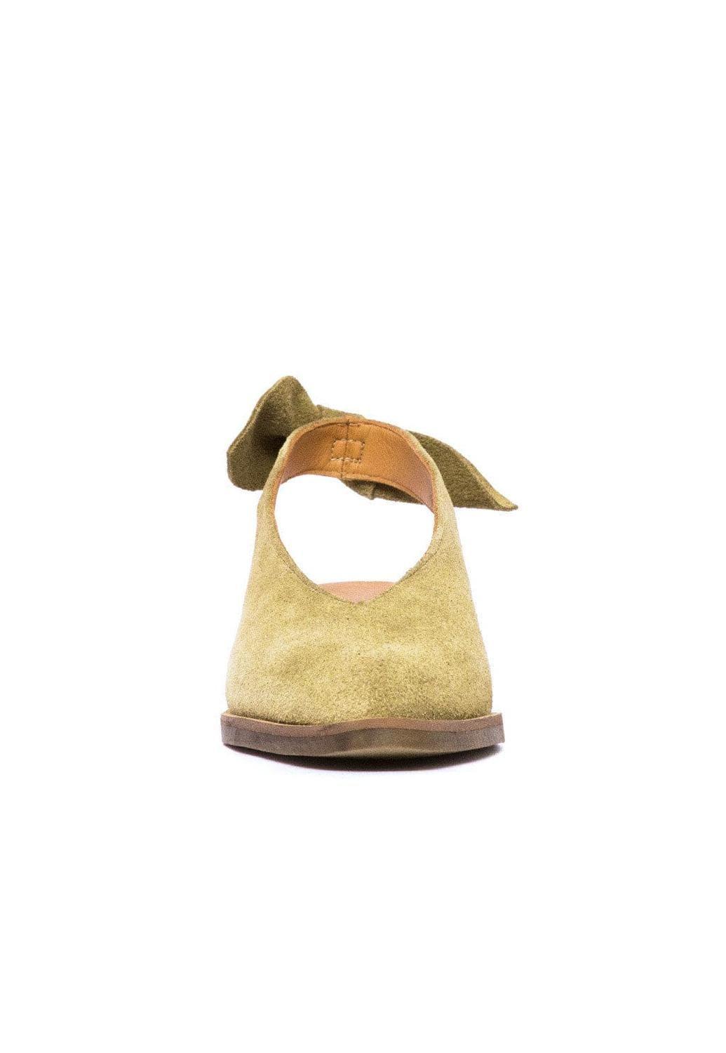 Zapato Mujer De Cuero Guindo Verde C12-1