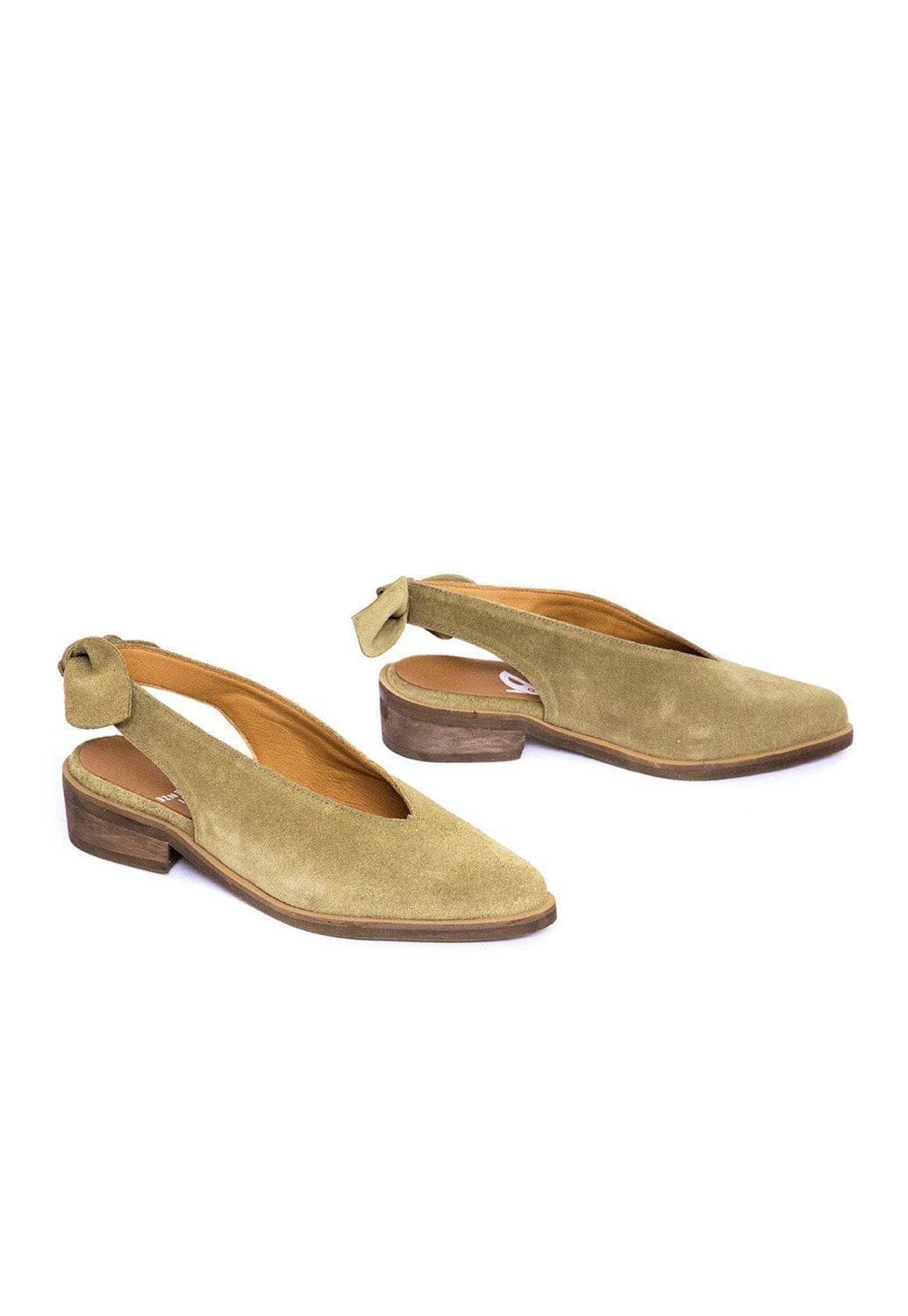 Zapato Mujer De Cuero Guindo Verde C12-4