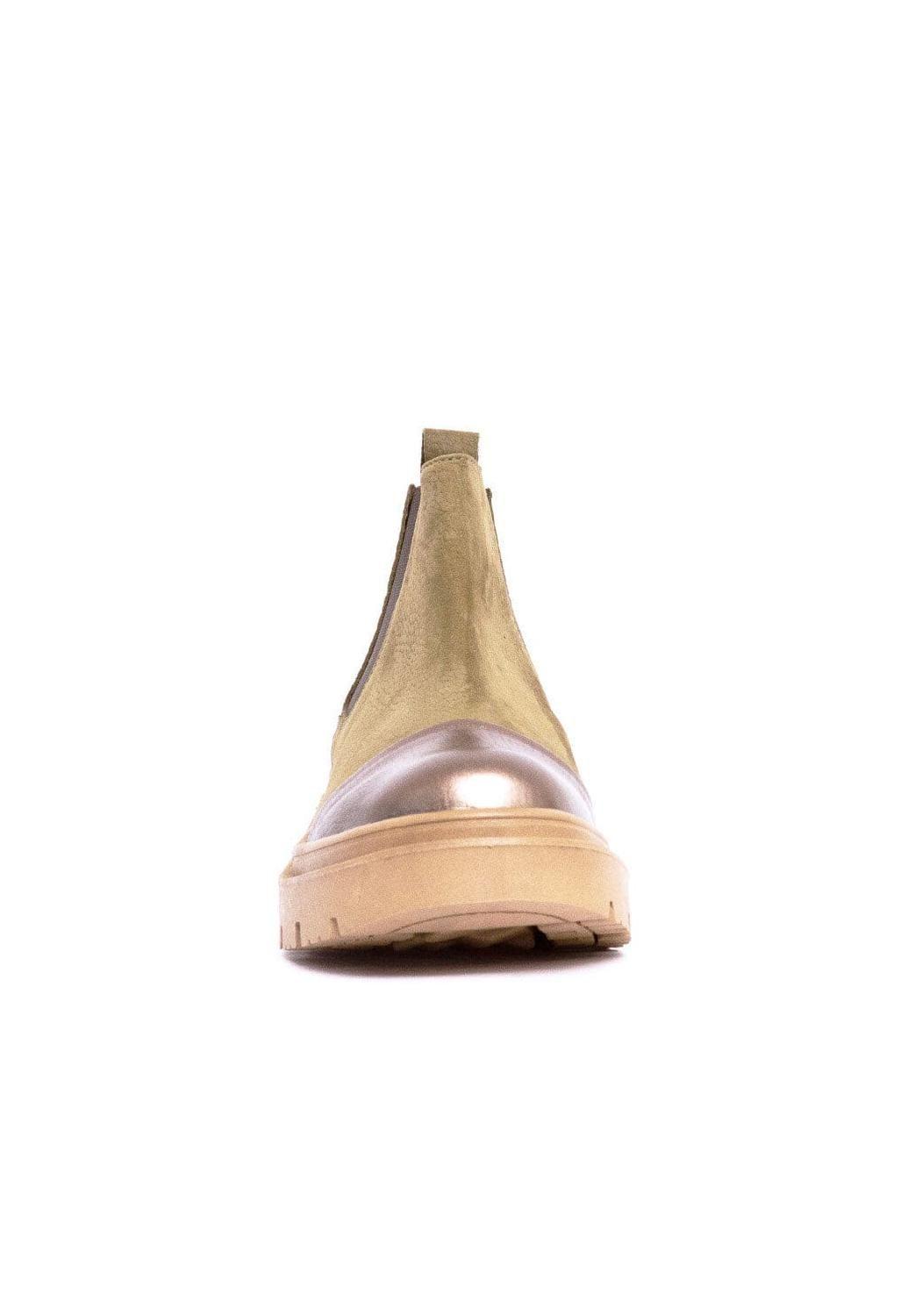 Botin Mujer De Cuero Celia Verde Metálico C2-3