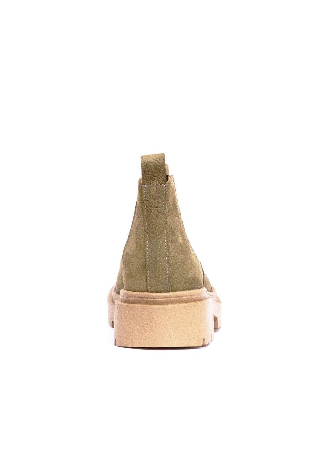 Botin Mujer De Cuero Celia Verde Metálico C2-5
