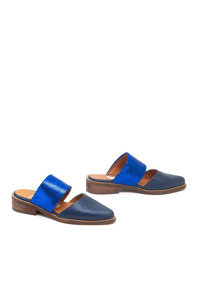 Babucha De Cuero Gaviota C40 Azul Giani Dafirenze-2