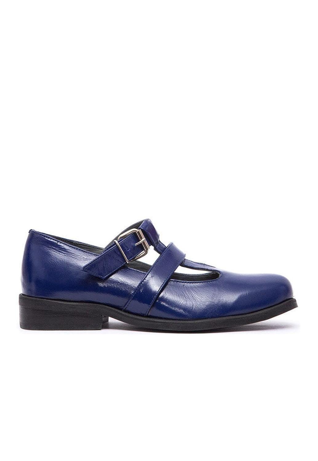 Zapato Mujer De Cuero Teresa Azul C1-0