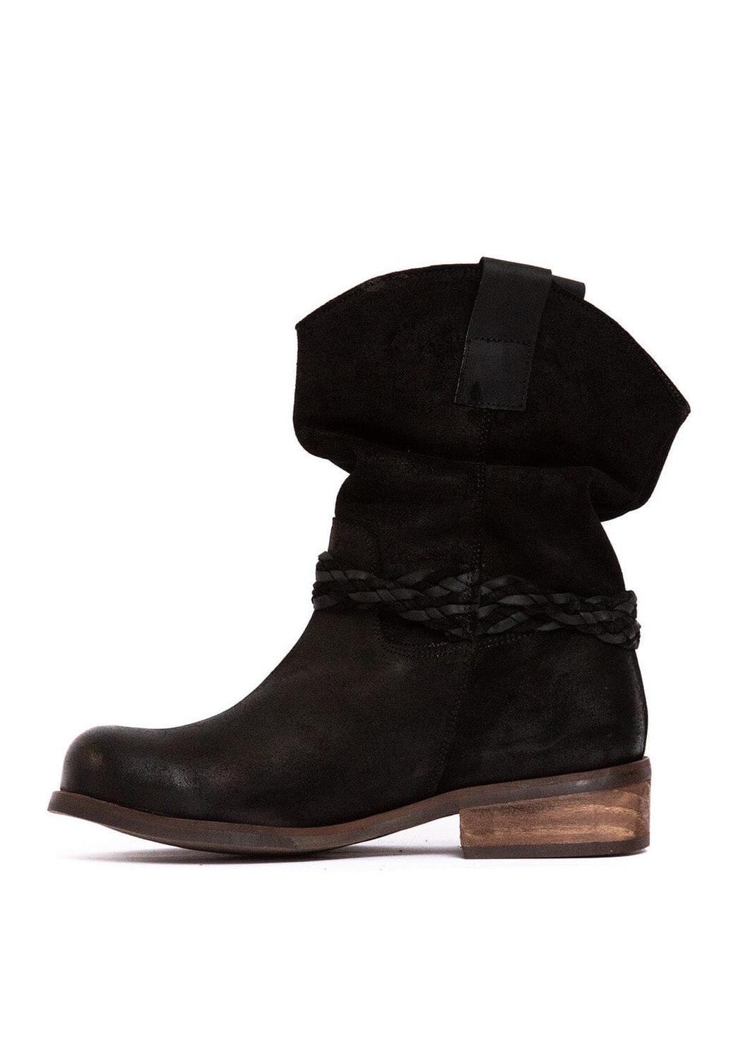 Bota Mujer De Cuero Camila Negro C1-3