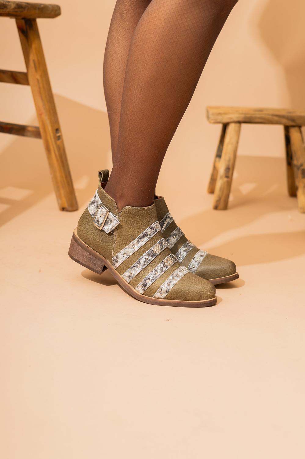 Botin Mujer / Pardillo Verde Print-3