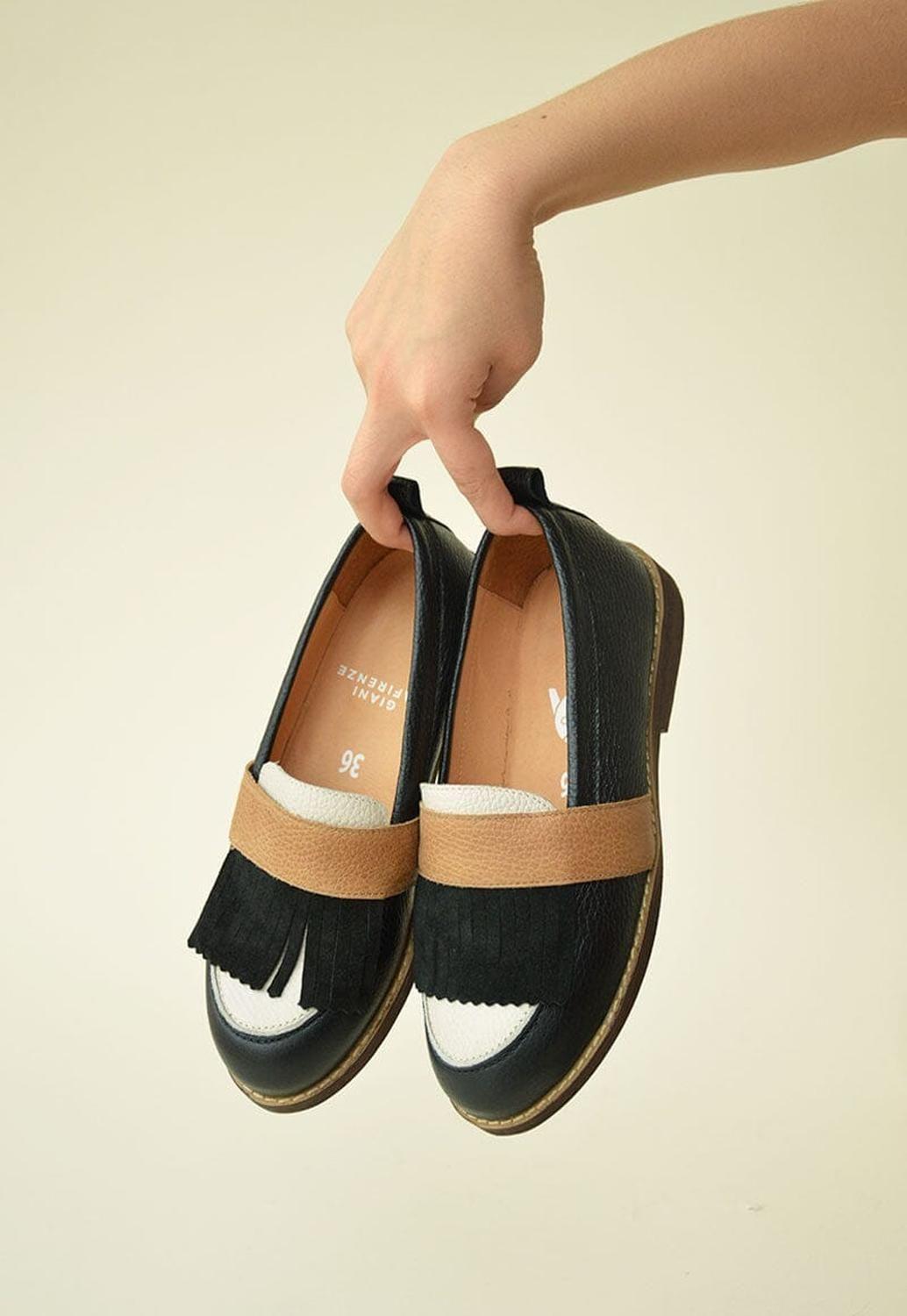 Mocasin Mujer / Acapulco Negro Camel-3