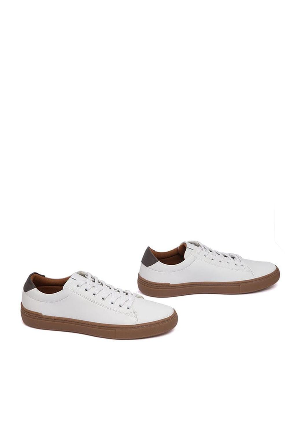 Zapatilla Hombre De Cuero Lilo Blanco C3-5