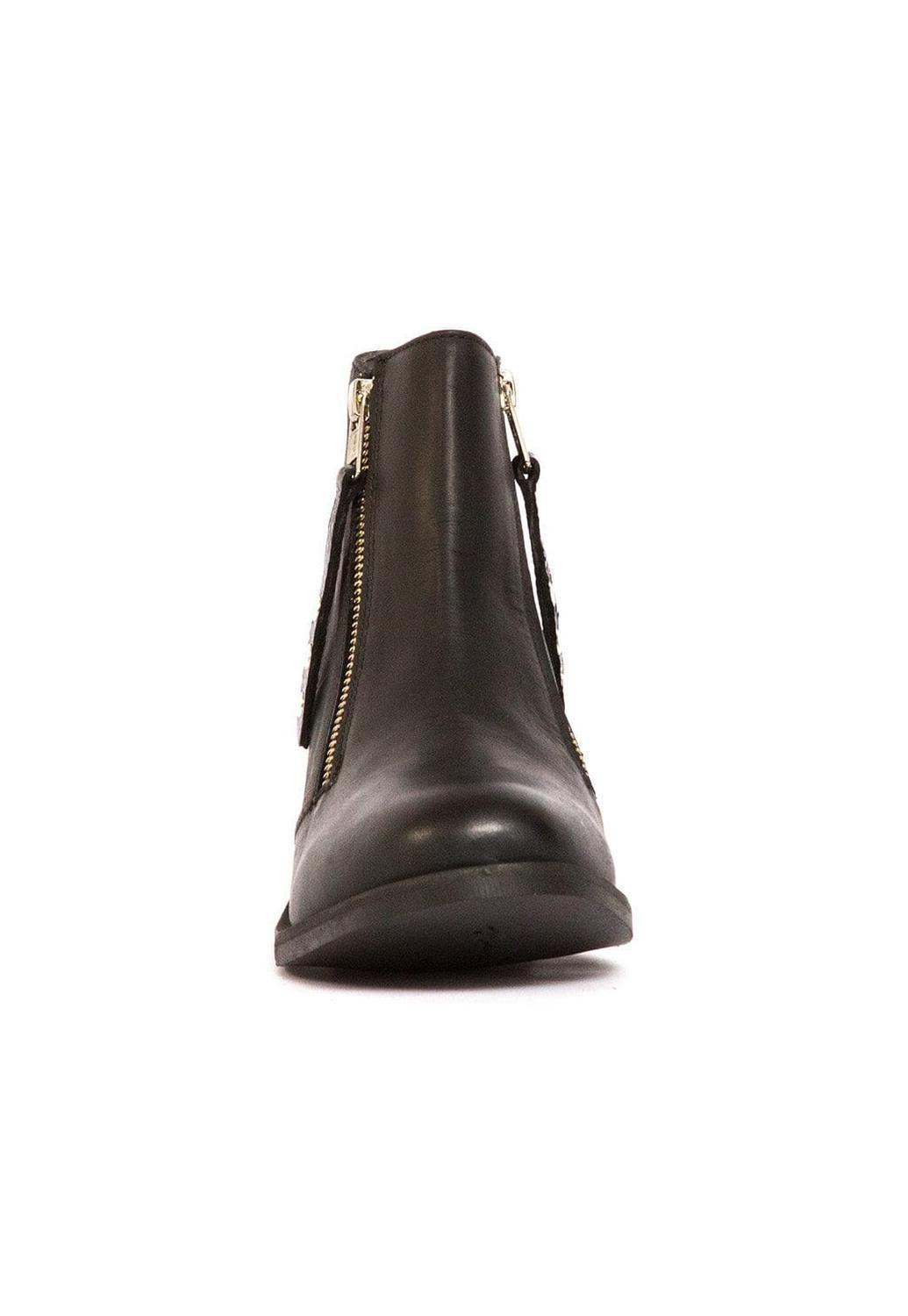Botin Mujer De Cuero Sai Negro C12-1
