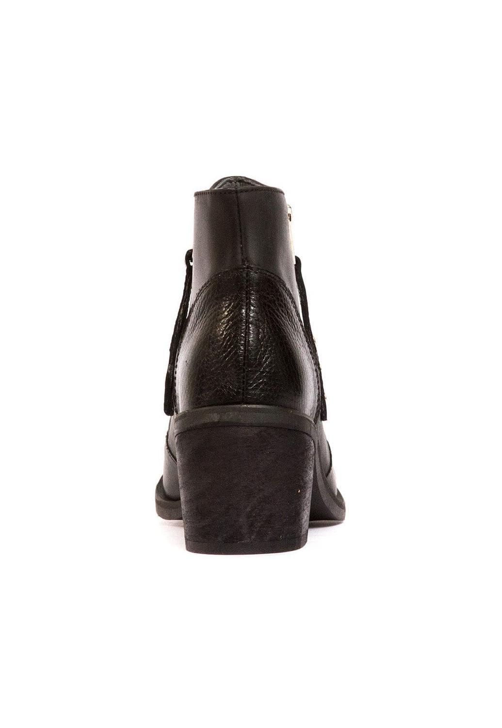 Botin Mujer De Cuero Sai Negro C12-3