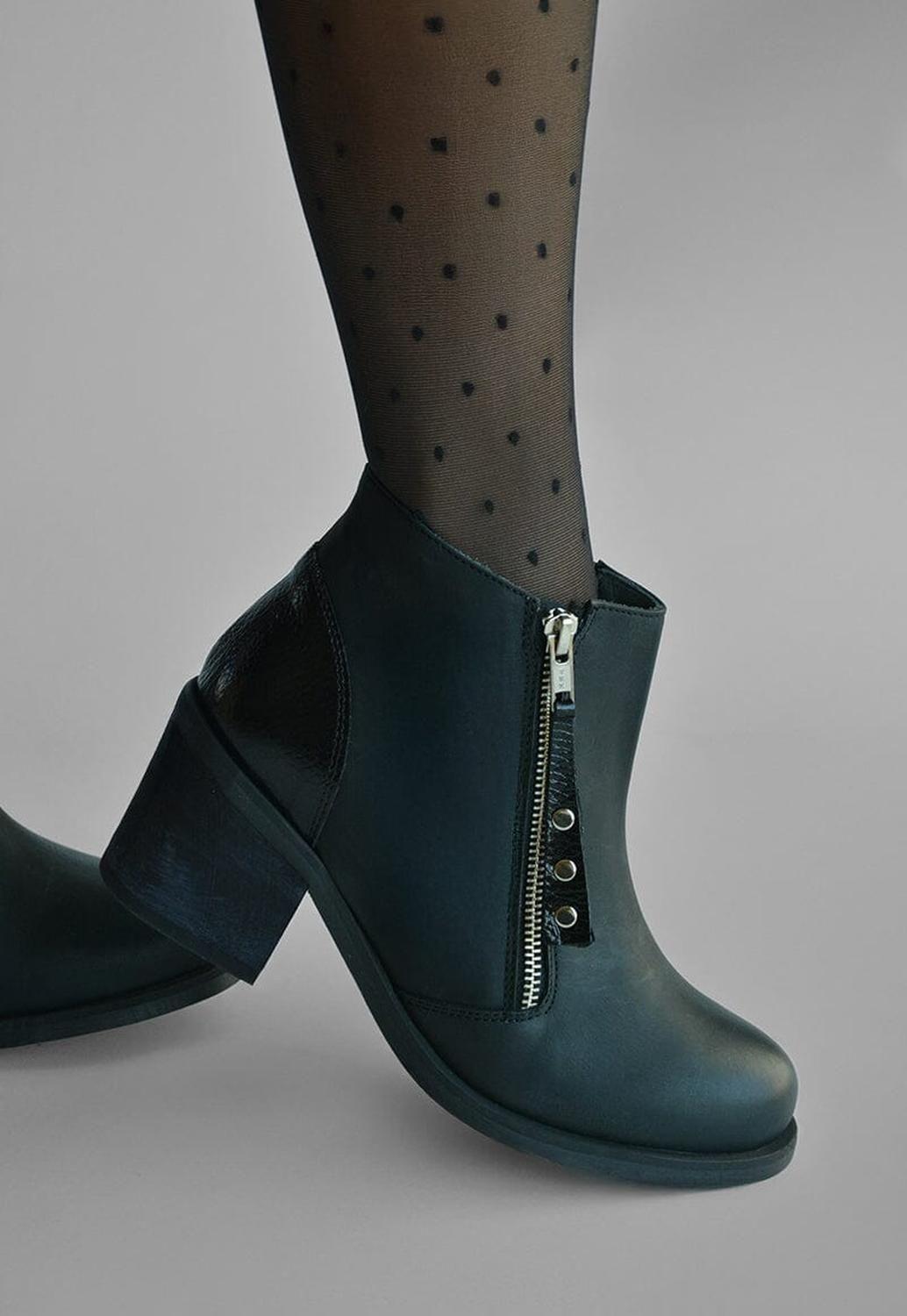 Botin Mujer De Cuero Sai Negro C12-5