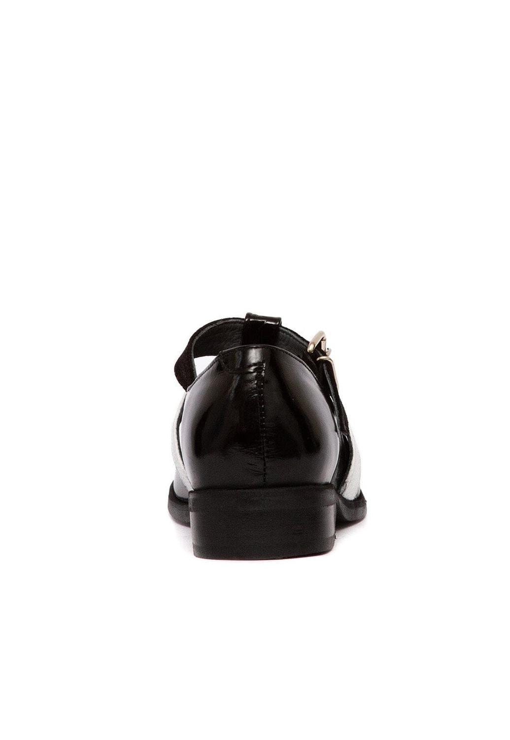 Zapato Mujer De Cuero Teresa Blanco Negro C4-4