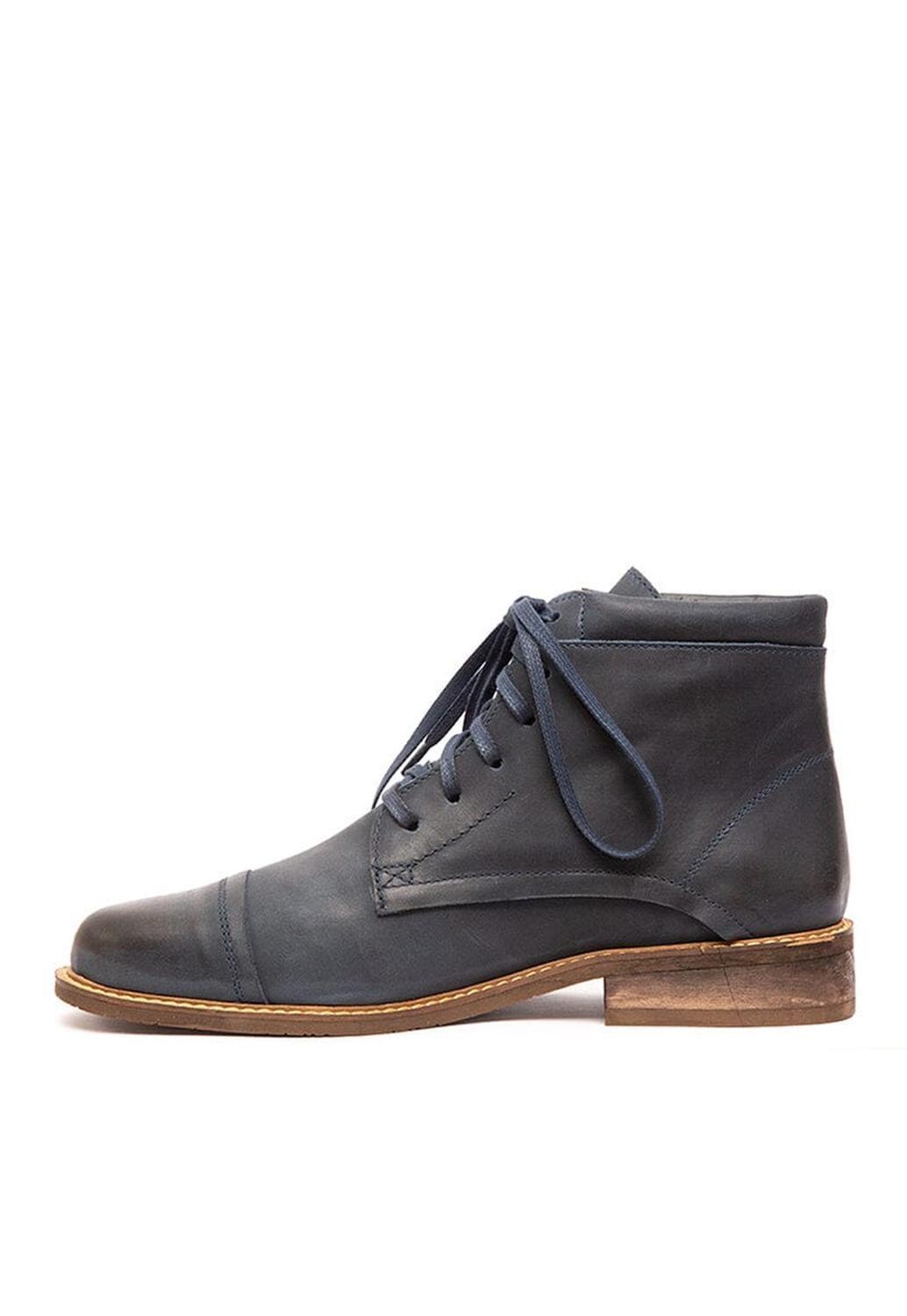 Botin Hombre De Cuero Elias Azul C2-3
