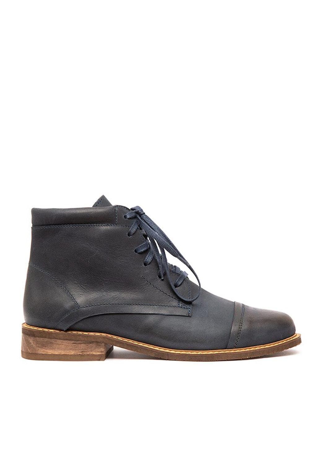 Botin Hombre De Cuero Elias Azul C2-0