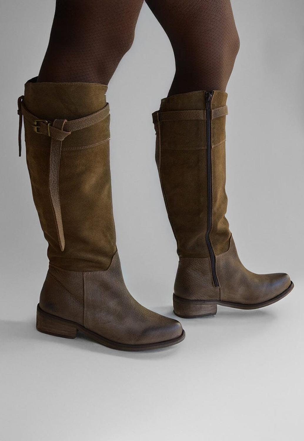 Bota Mujer De Cuero Sonia Café C5-4