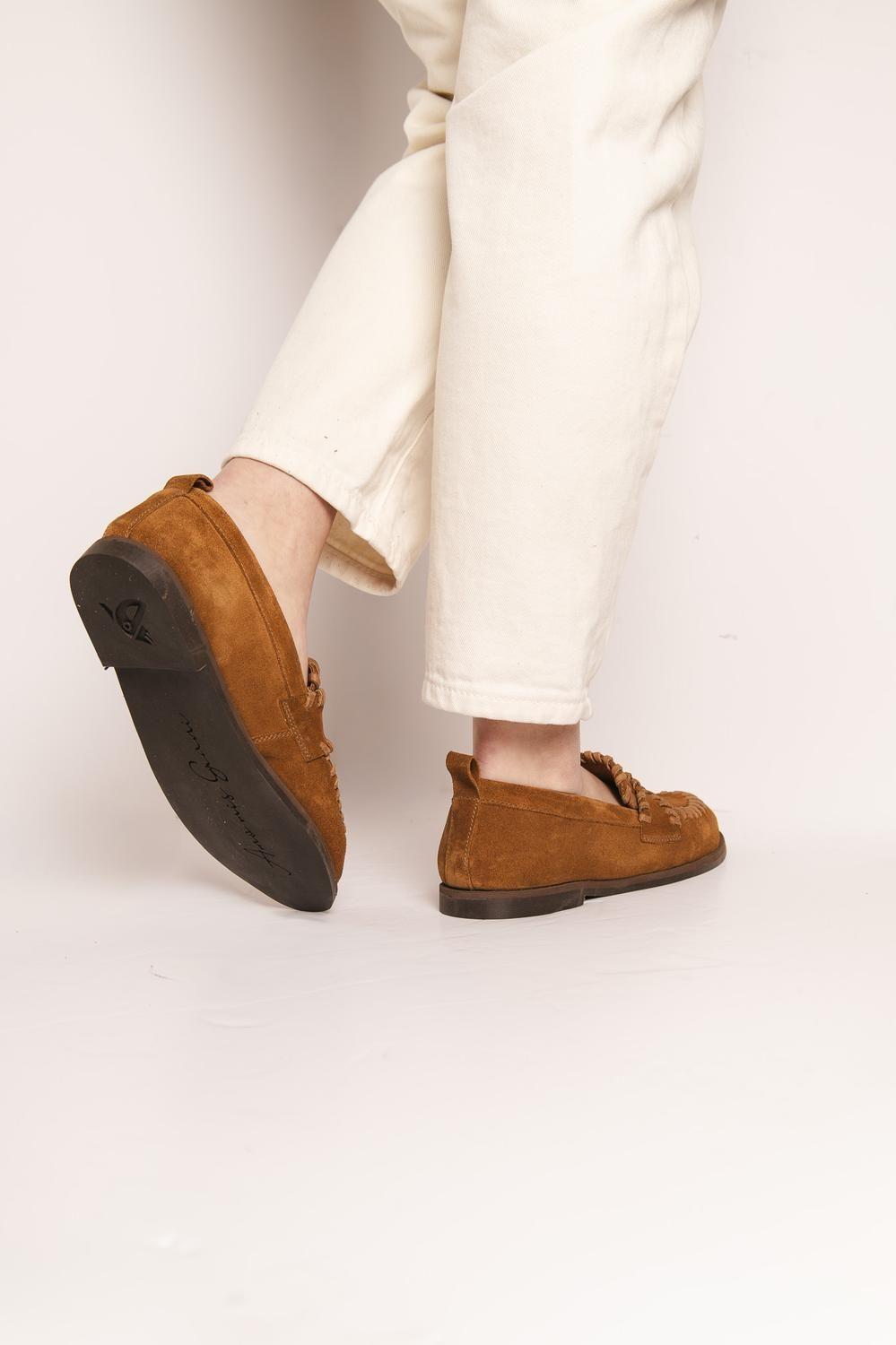 Mocasin Cuero Mujer Rocio Camel-4