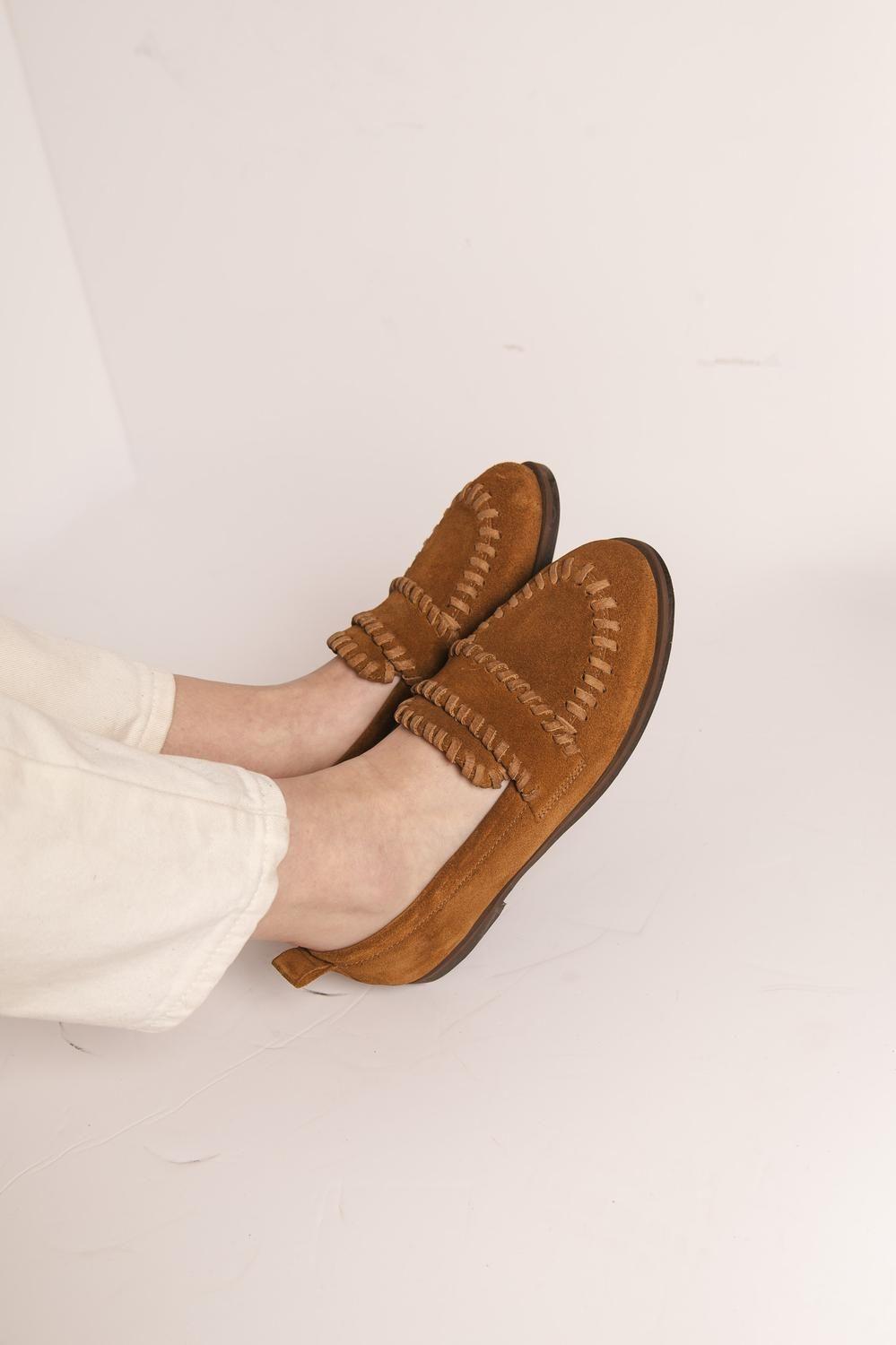Mocasin Cuero Mujer Rocio Camel-6