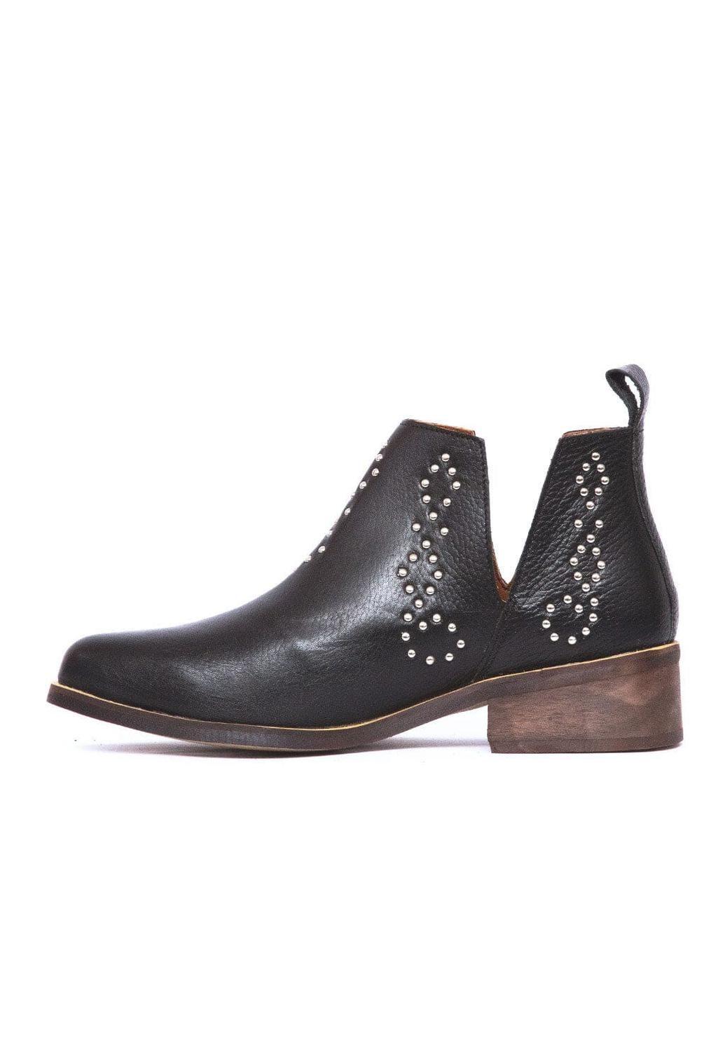 Botin Mujer De Cuero Emilia Negro C4-3