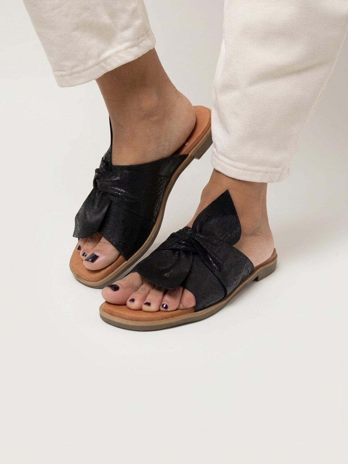 Sandalia Cuero Mujer  FioFio Negro-5